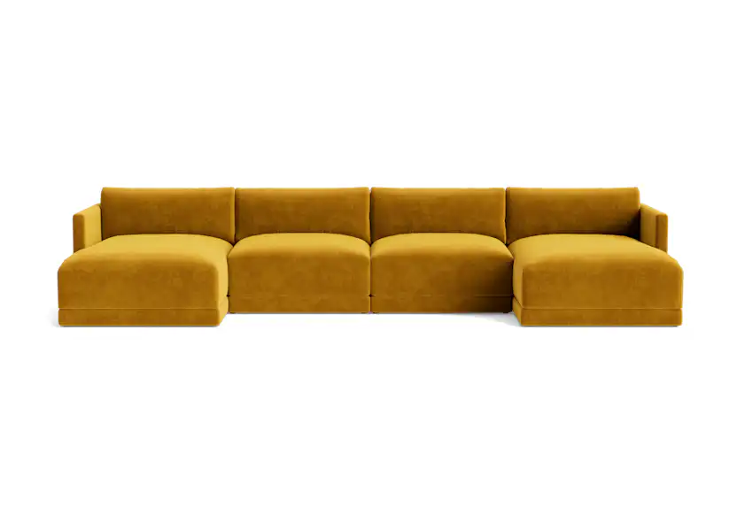 maurice modular grand chaise sectional harper amber gold