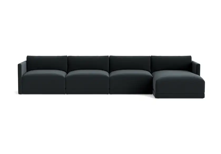 maurice modular grand chaise sectional royale gunmetal