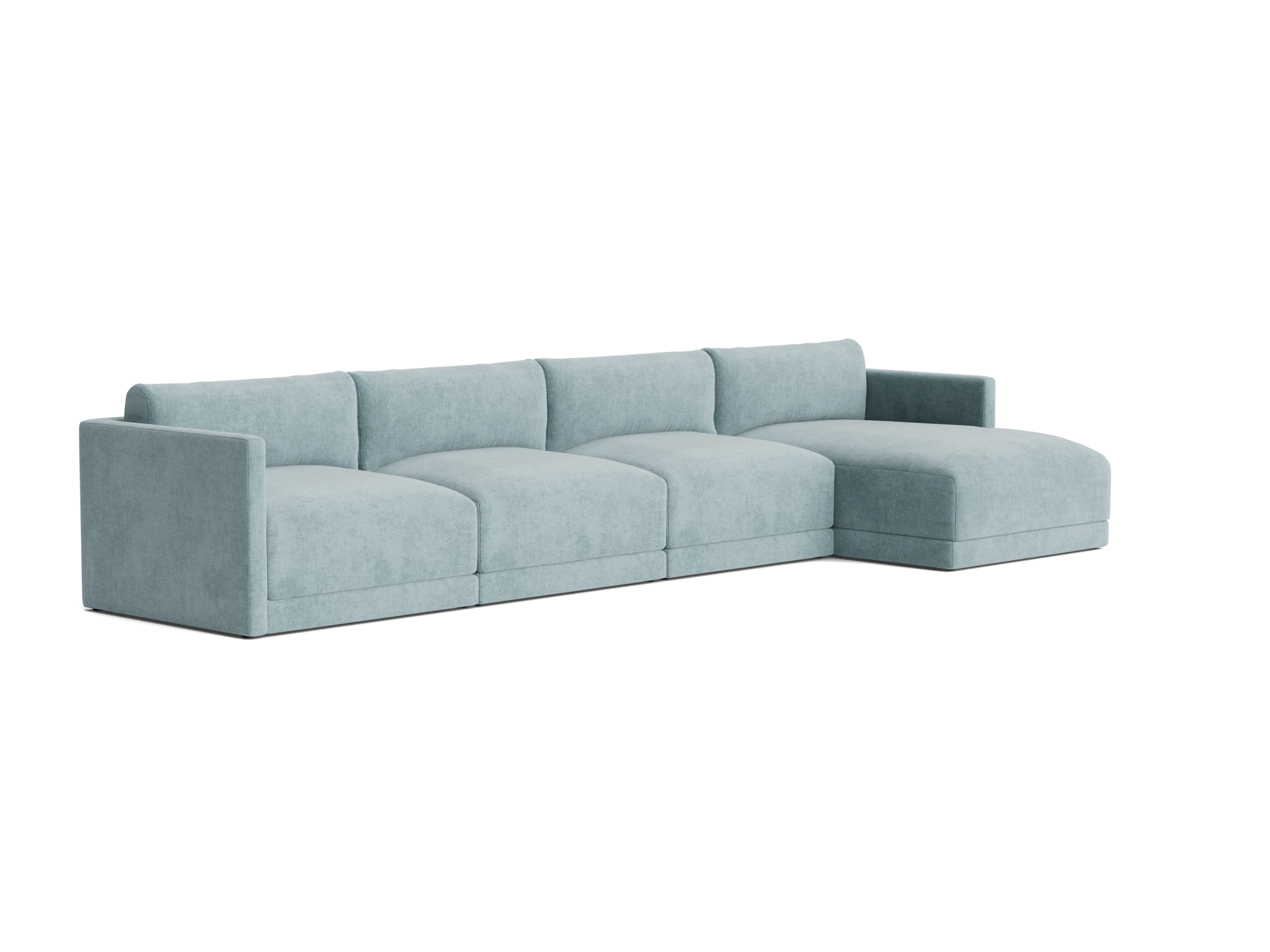 maurice modular grand chaise sectional plush mist