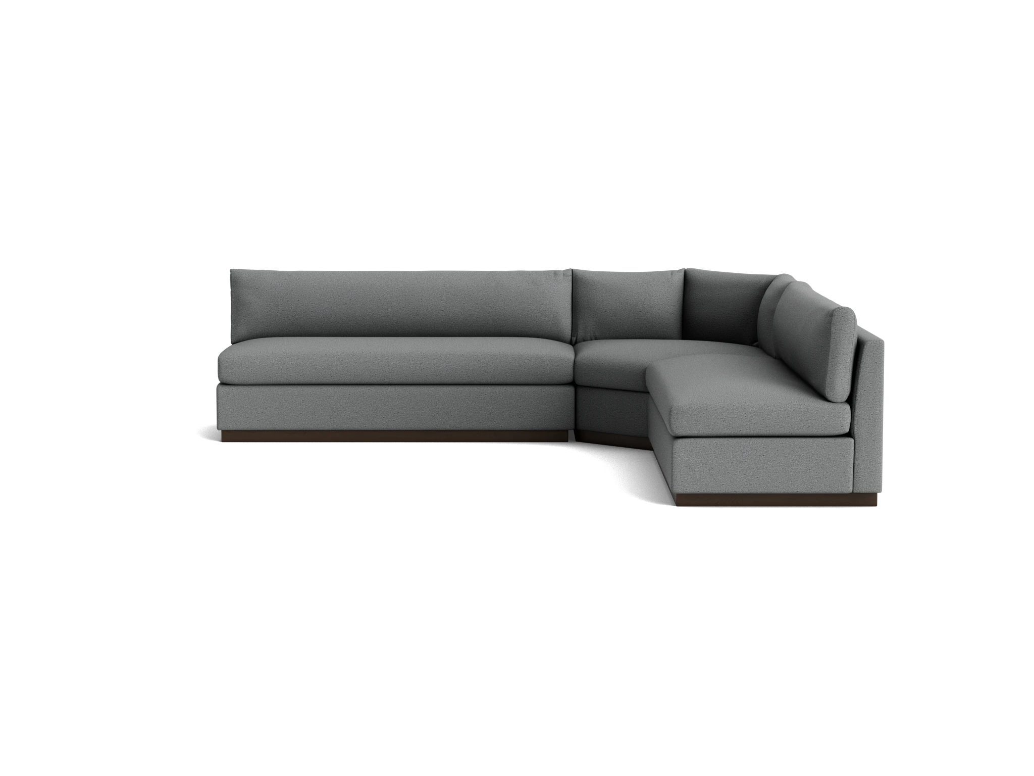 holt modular wedge armless corner sectional essence ash