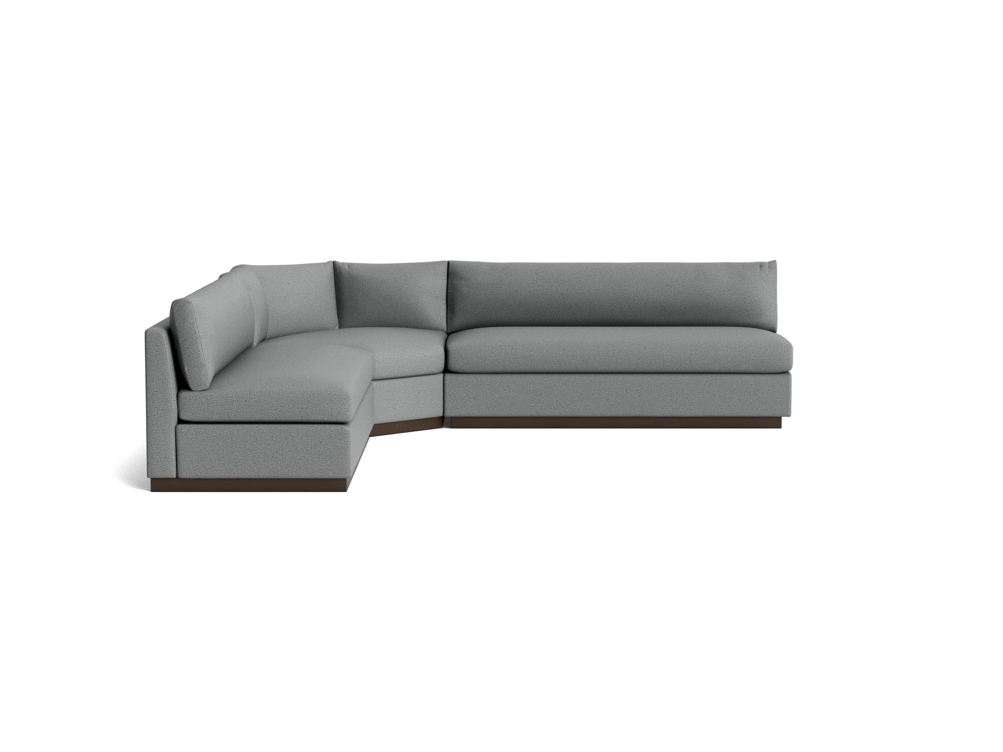 holt modular wedge armless corner sectional essence ash