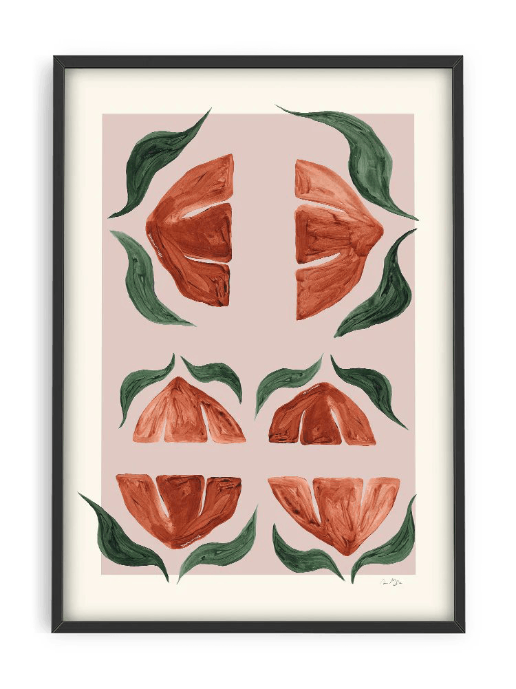 anna morner rod blomma art print