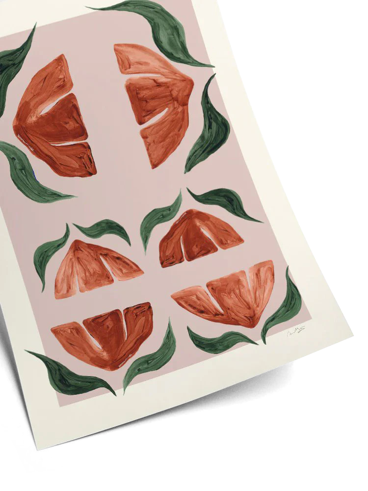 anna morner rod blomma art print