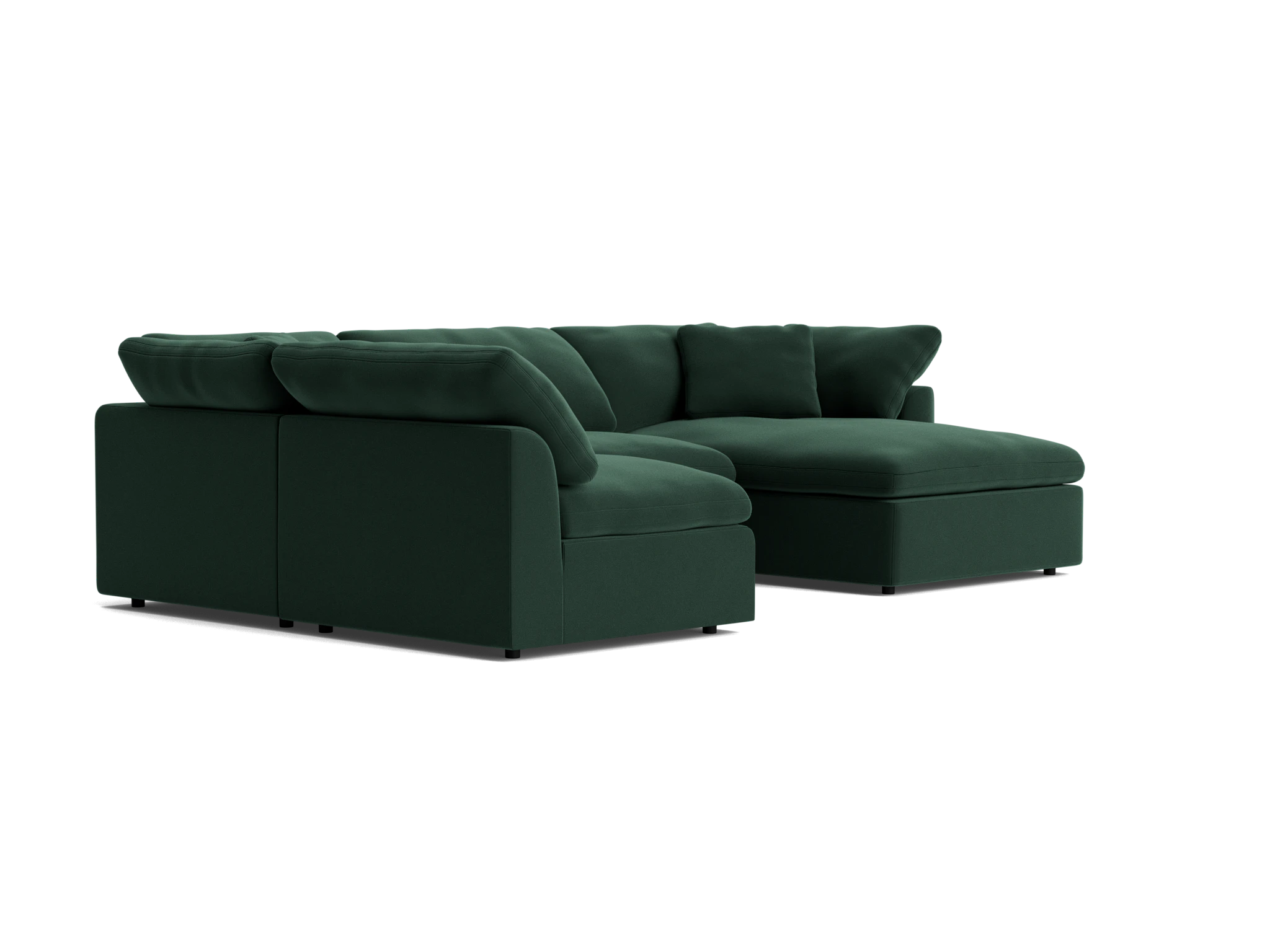 bryant modular double chaise sofa bumper sectional royale evergreen