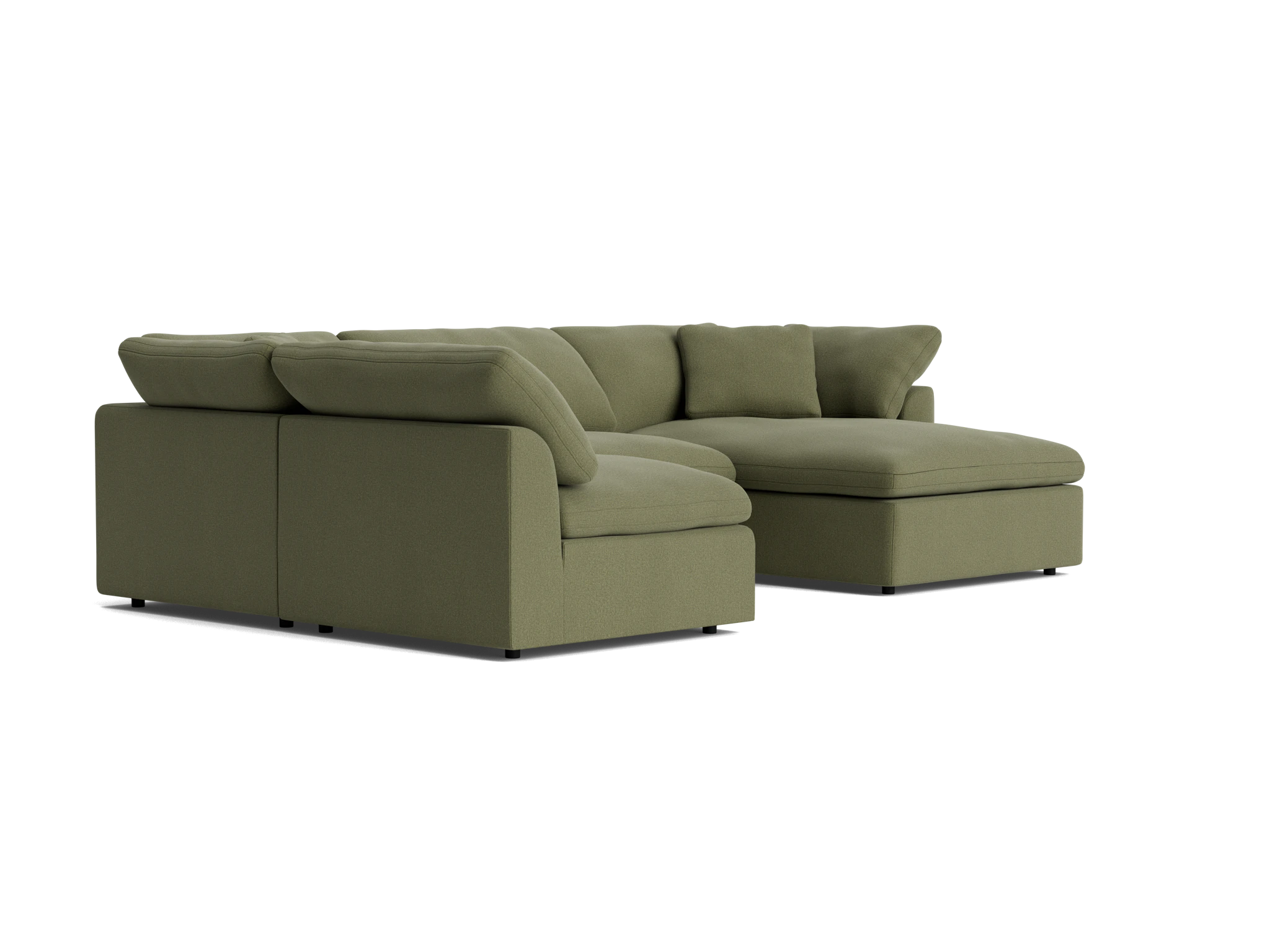 bryant modular double chaise sofa bumper sectional faithful olive