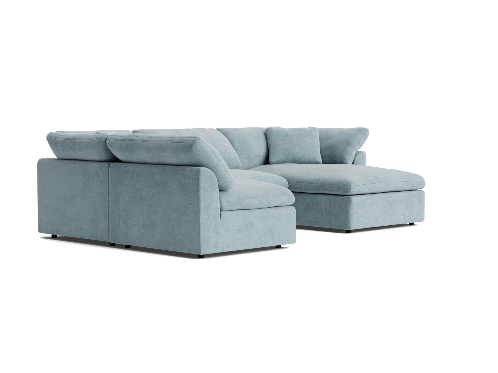 bryant modular double chaise sofa bumper sectional plush mist