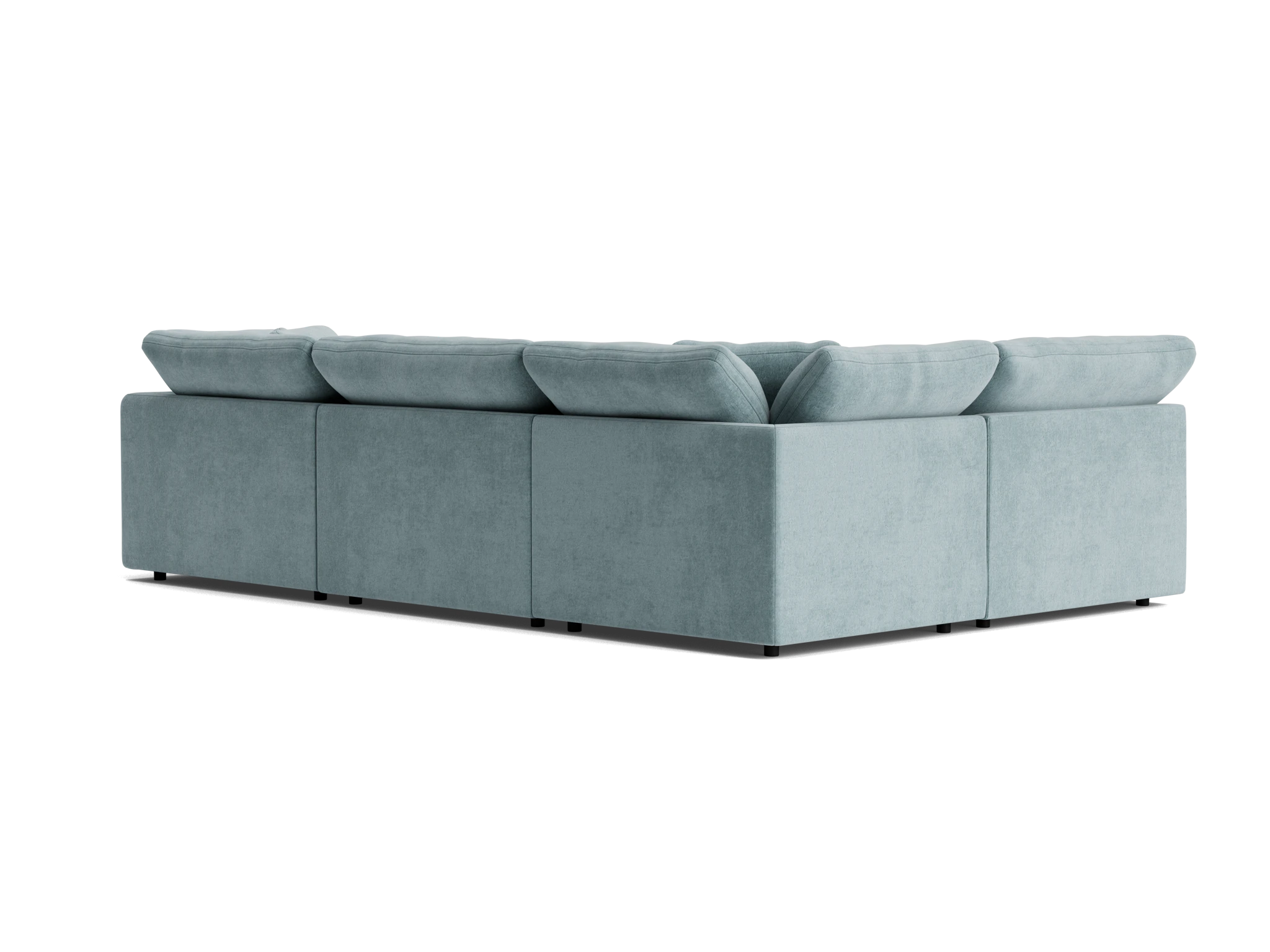 bryant modular double chaise sofa bumper sectional plush mist