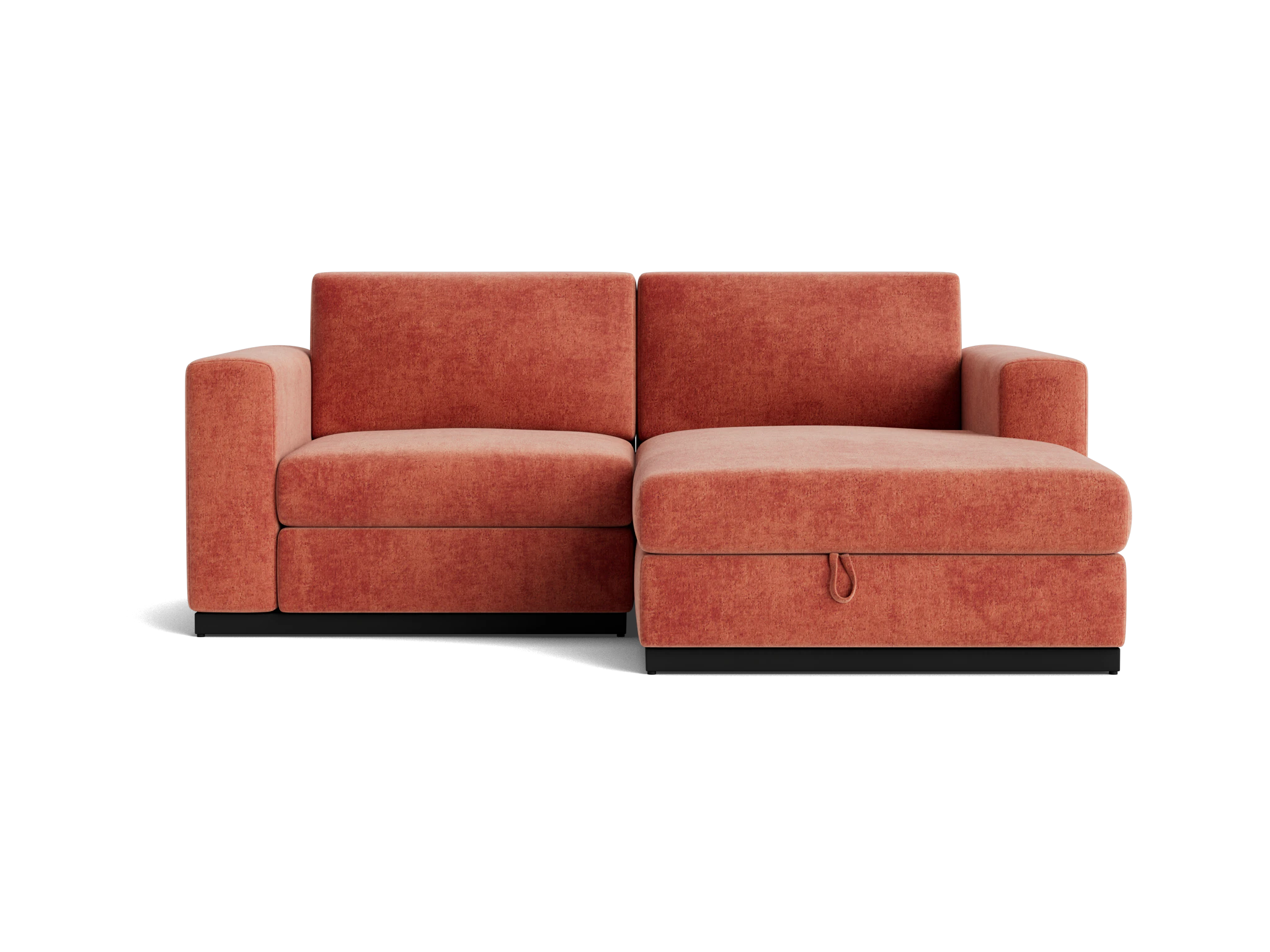 holt modular compact sectional with storage plush terra rose