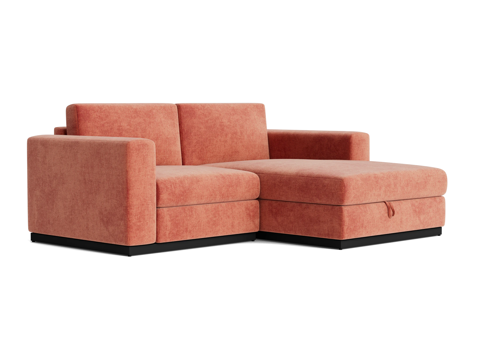 holt modular compact sectional with storage plush terra rose
