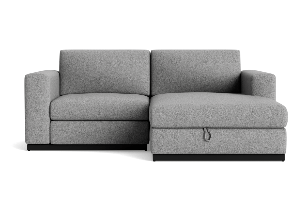 holt modular compact sectional with storage taylor felt gray