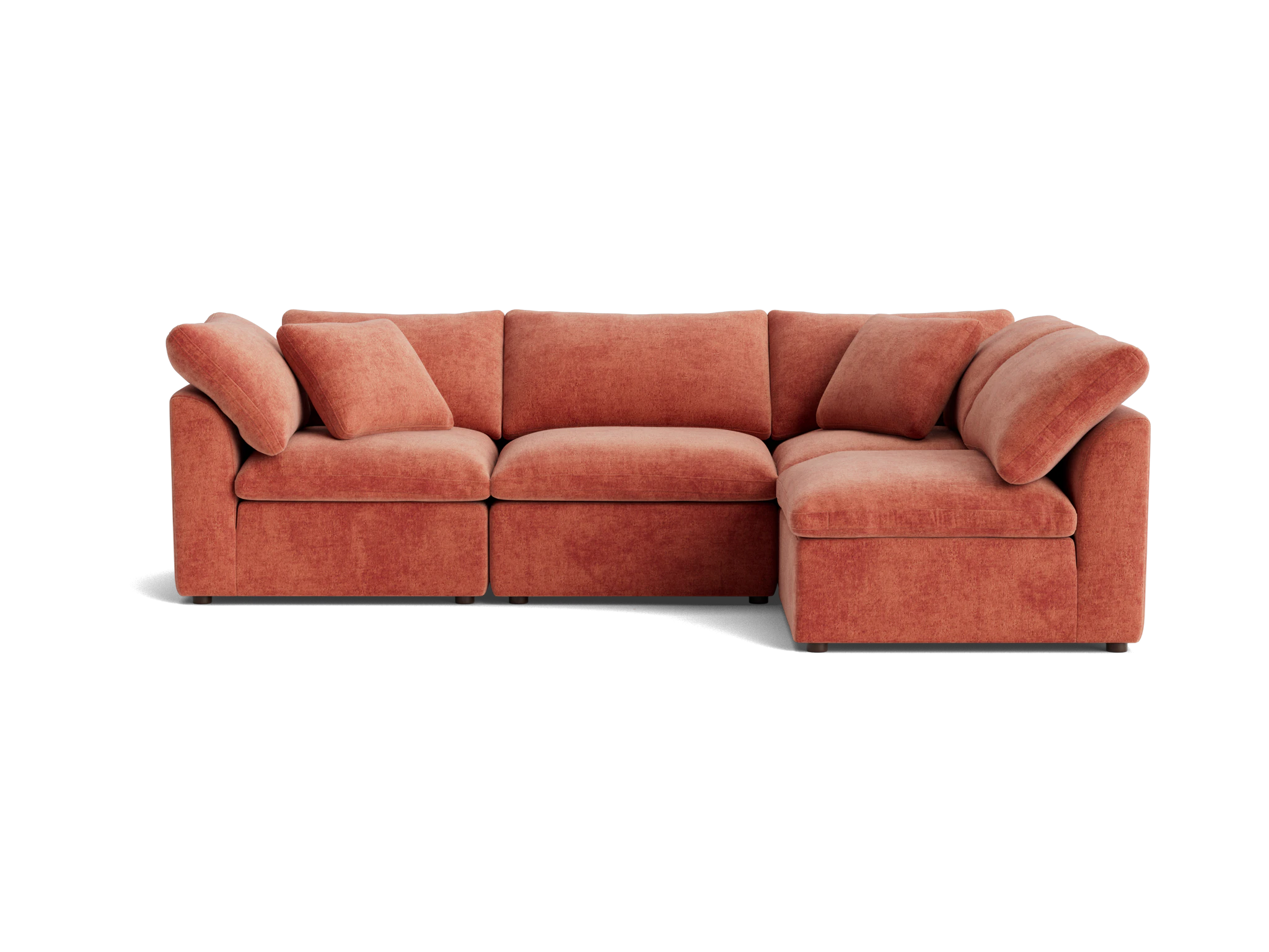 bryant petite modular sectional plush terra rose