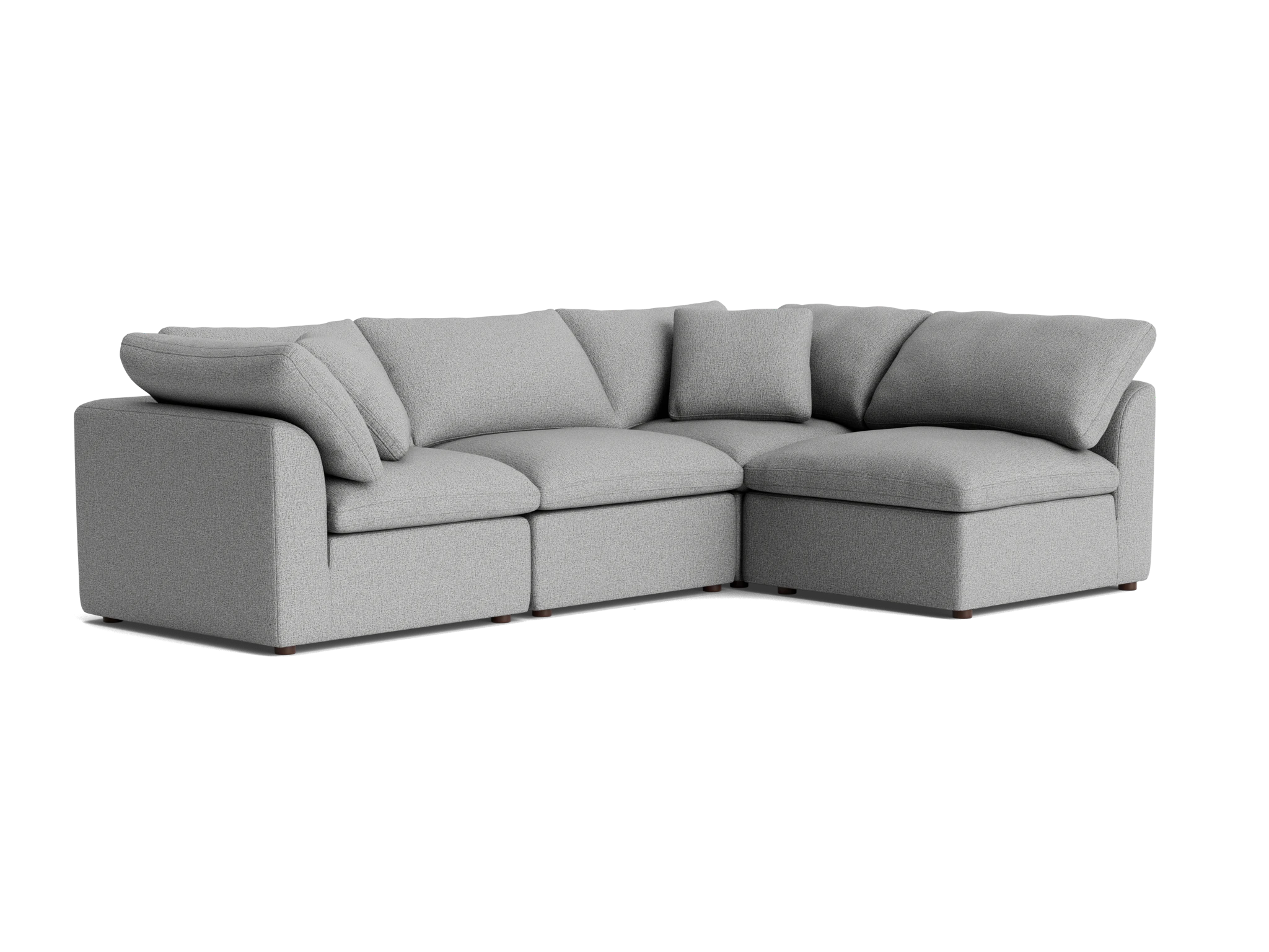 bryant petite modular sectional taylor felt gray