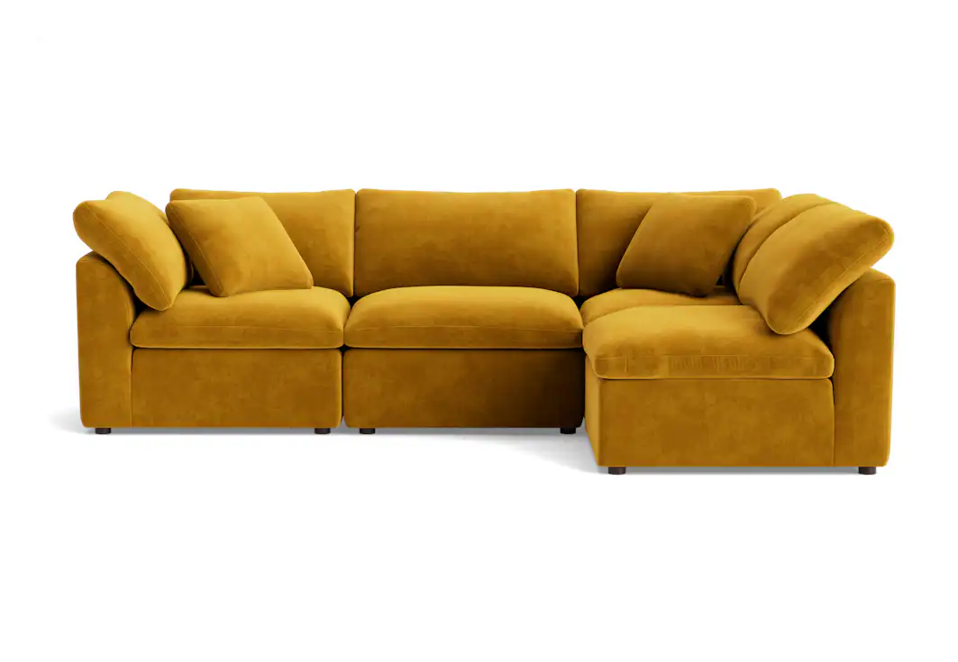 bryant petite modular sectional harper amber gold