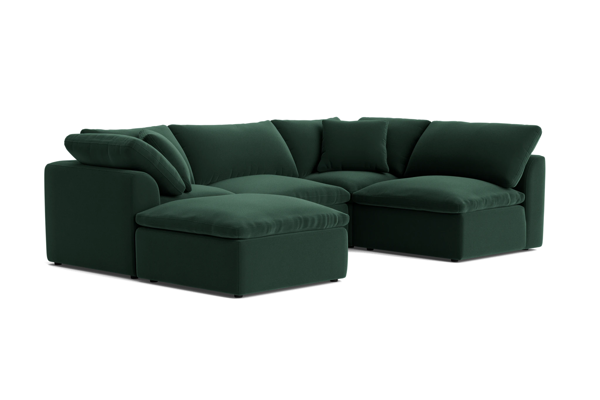 bryant petite modular sofa bumper sectional royale evergreen