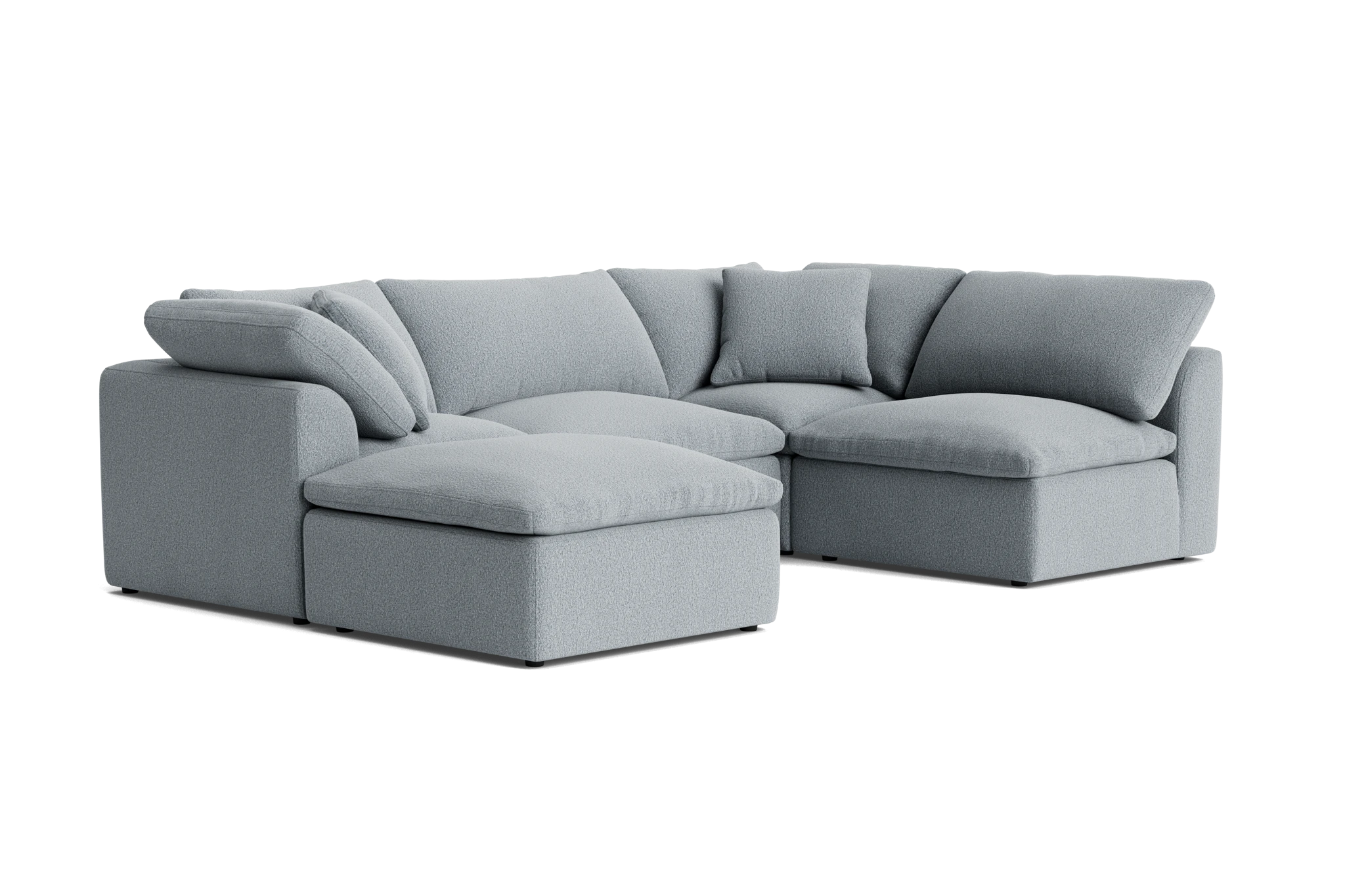 bryant petite modular sofa bumper sectional synergy pewter