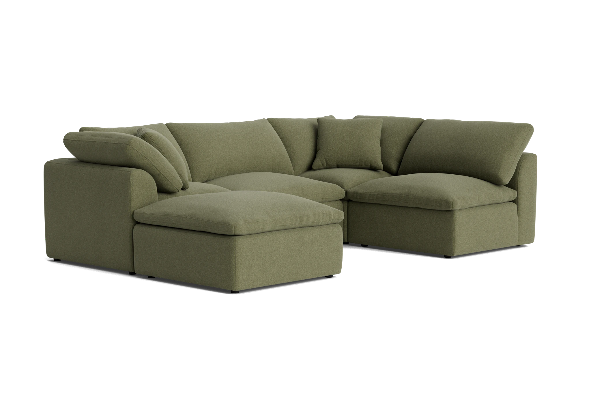 bryant petite modular sofa bumper sectional faithful olive