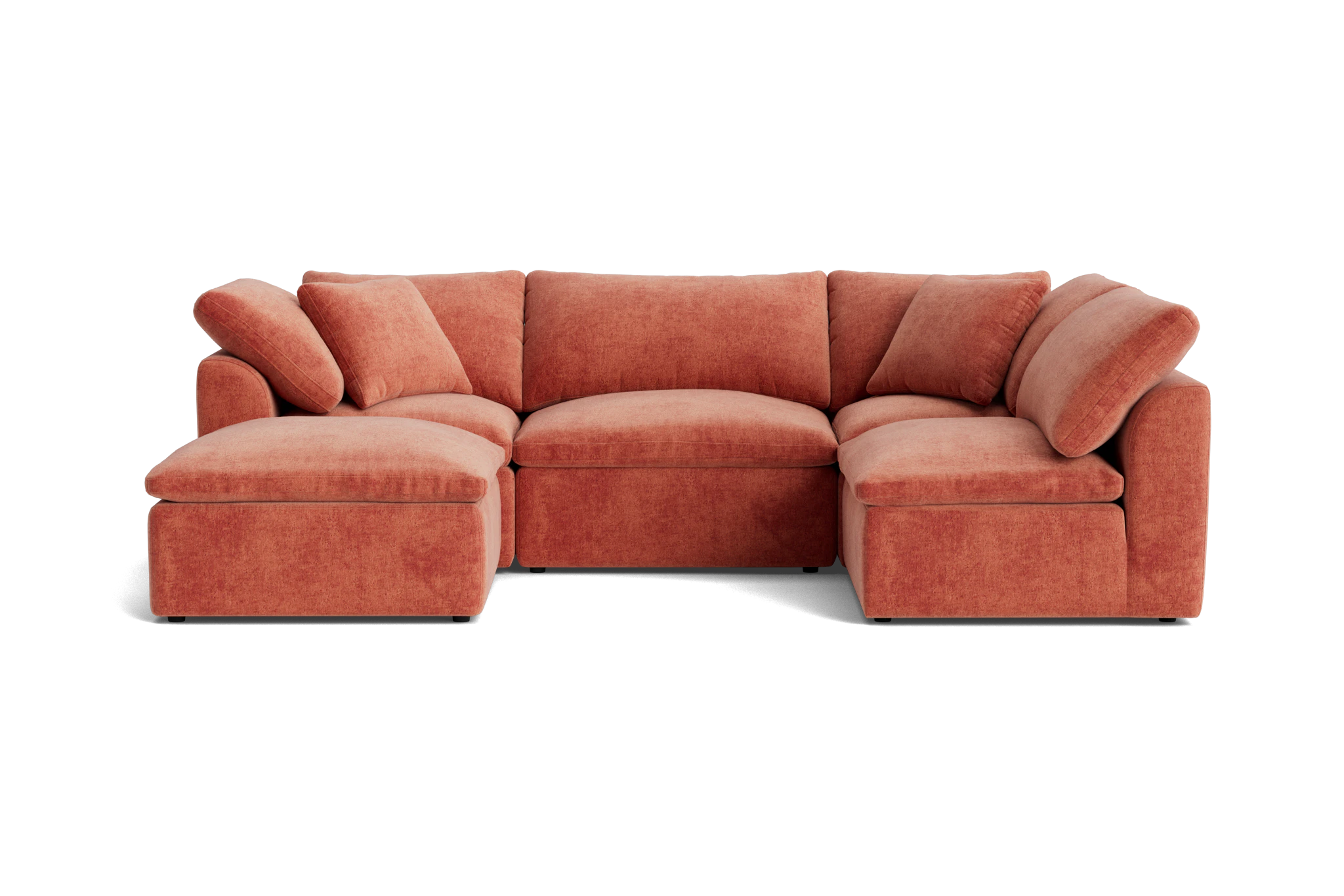 bryant petite modular sofa bumper sectional plush terra rose