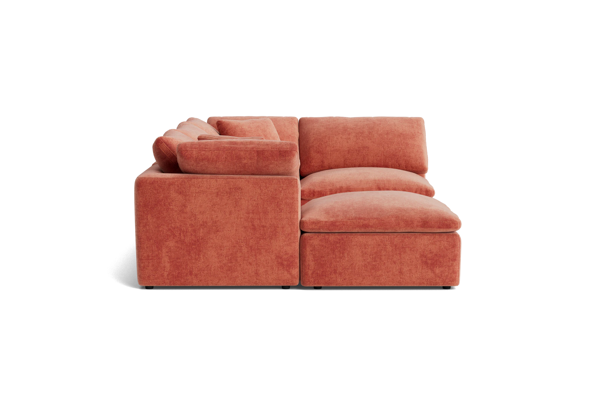 bryant petite modular sofa bumper sectional plush terra rose