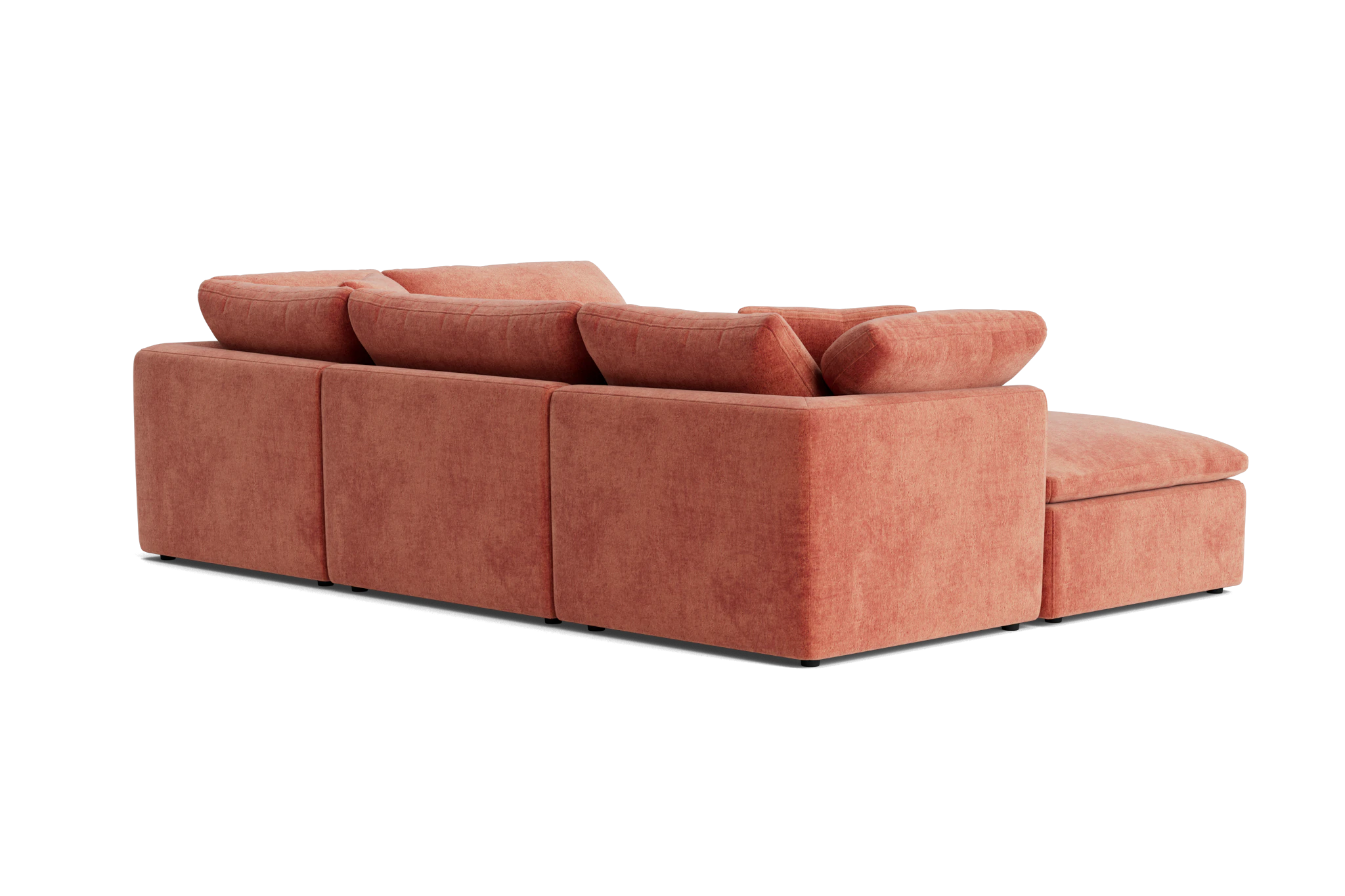 bryant petite modular sofa bumper sectional plush terra rose