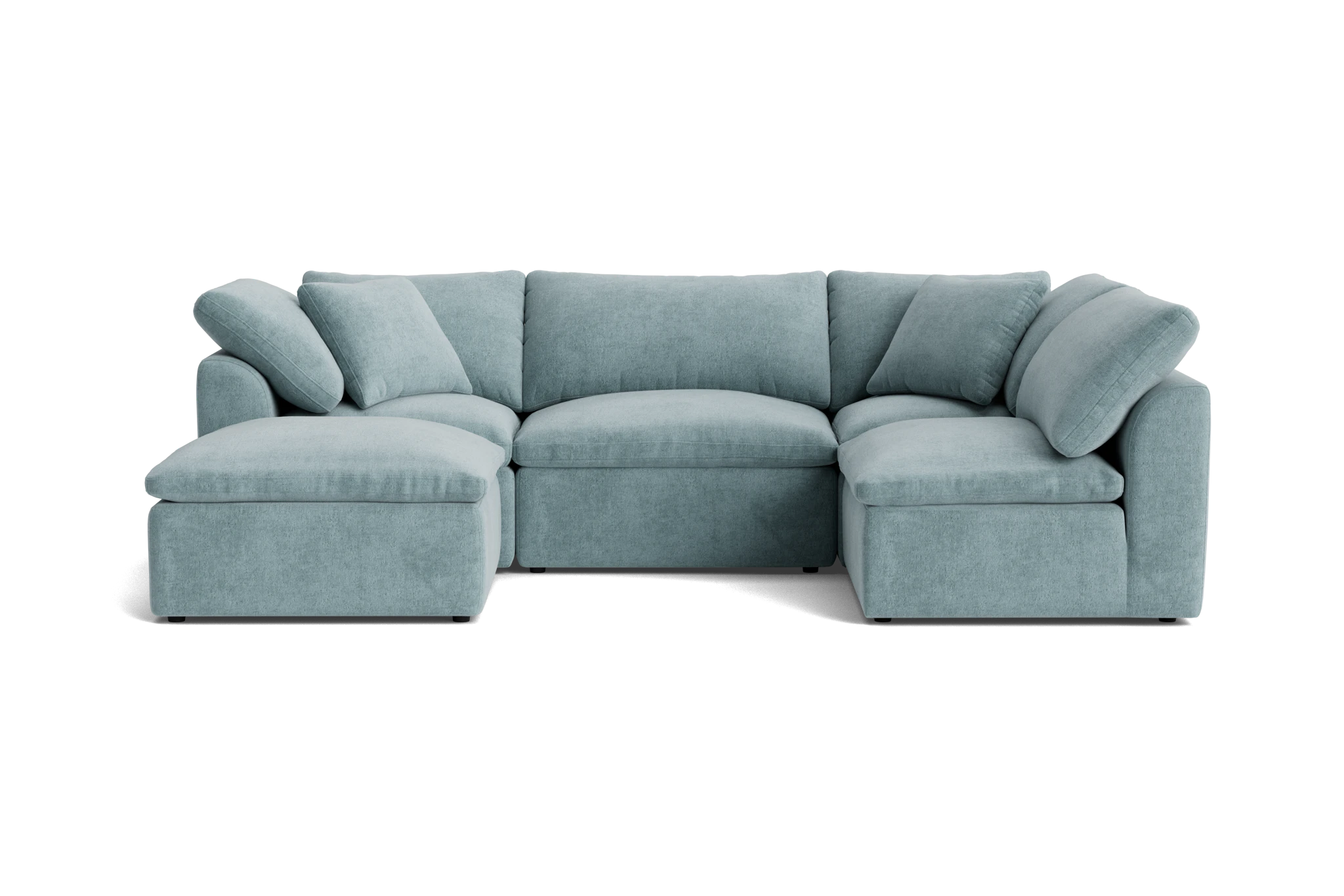 bryant petite modular sofa bumper sectional plush mist