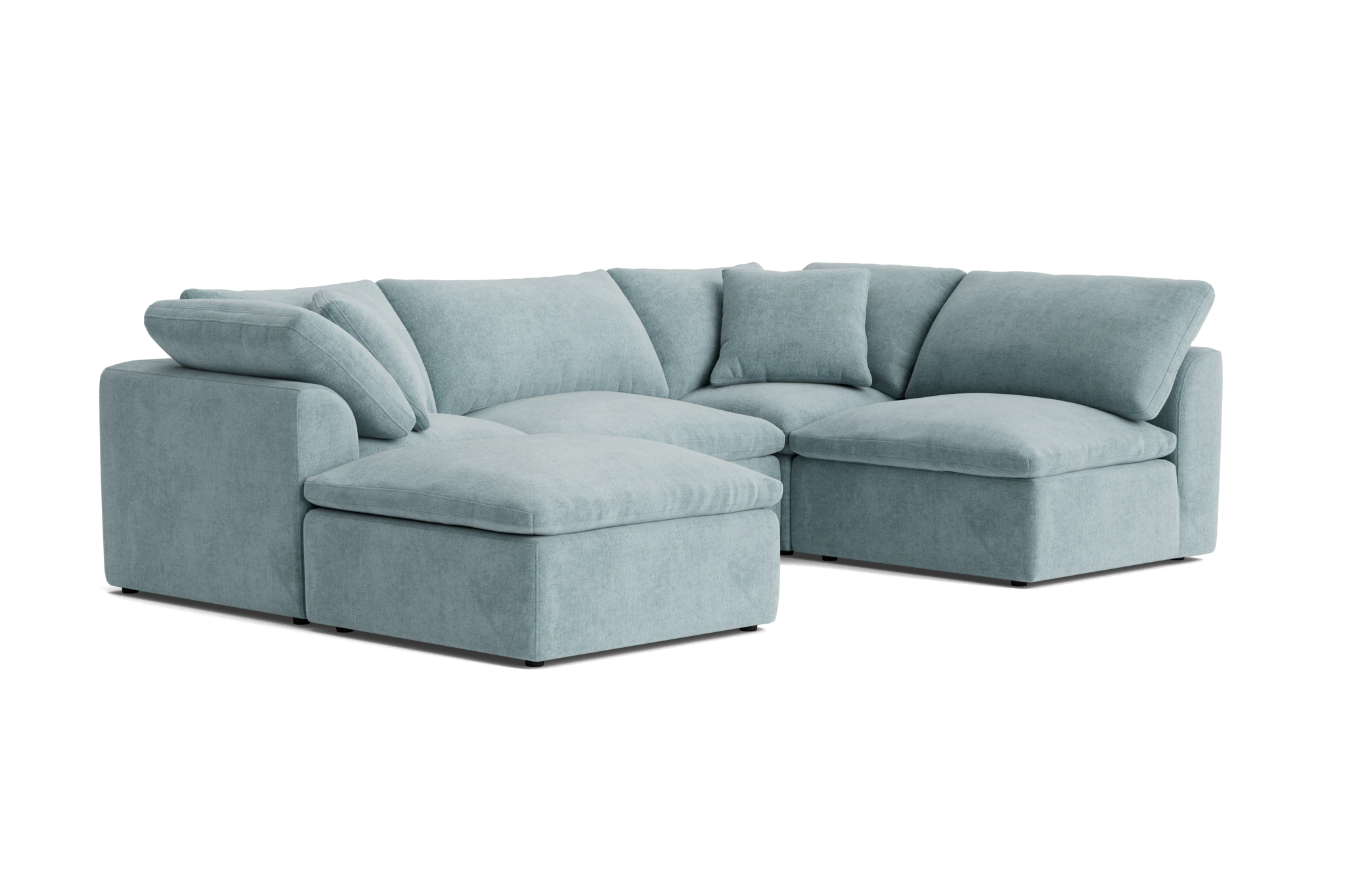 bryant petite modular sofa bumper sectional plush mist