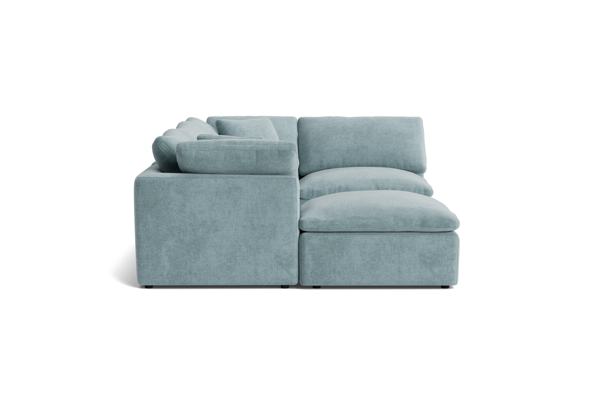 bryant petite modular sofa bumper sectional plush mist