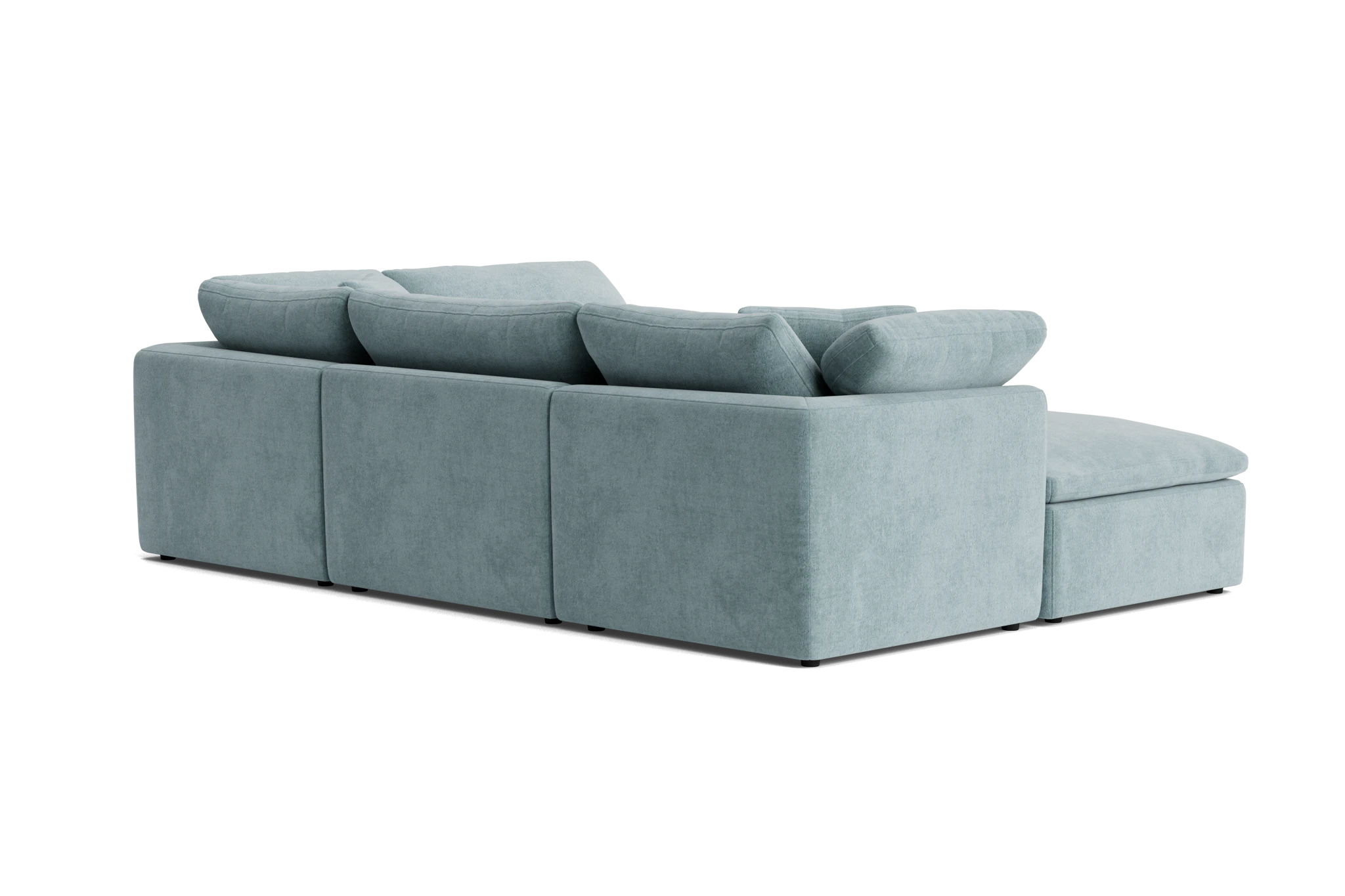 bryant petite modular sofa bumper sectional plush mist