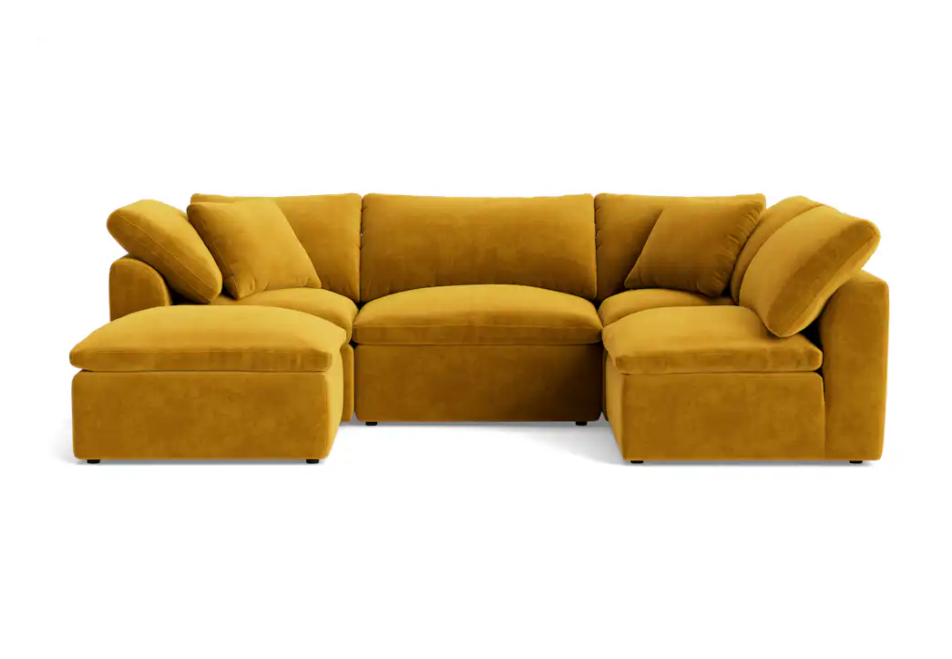 bryant petite modular sofa bumper sectional harper amber gold