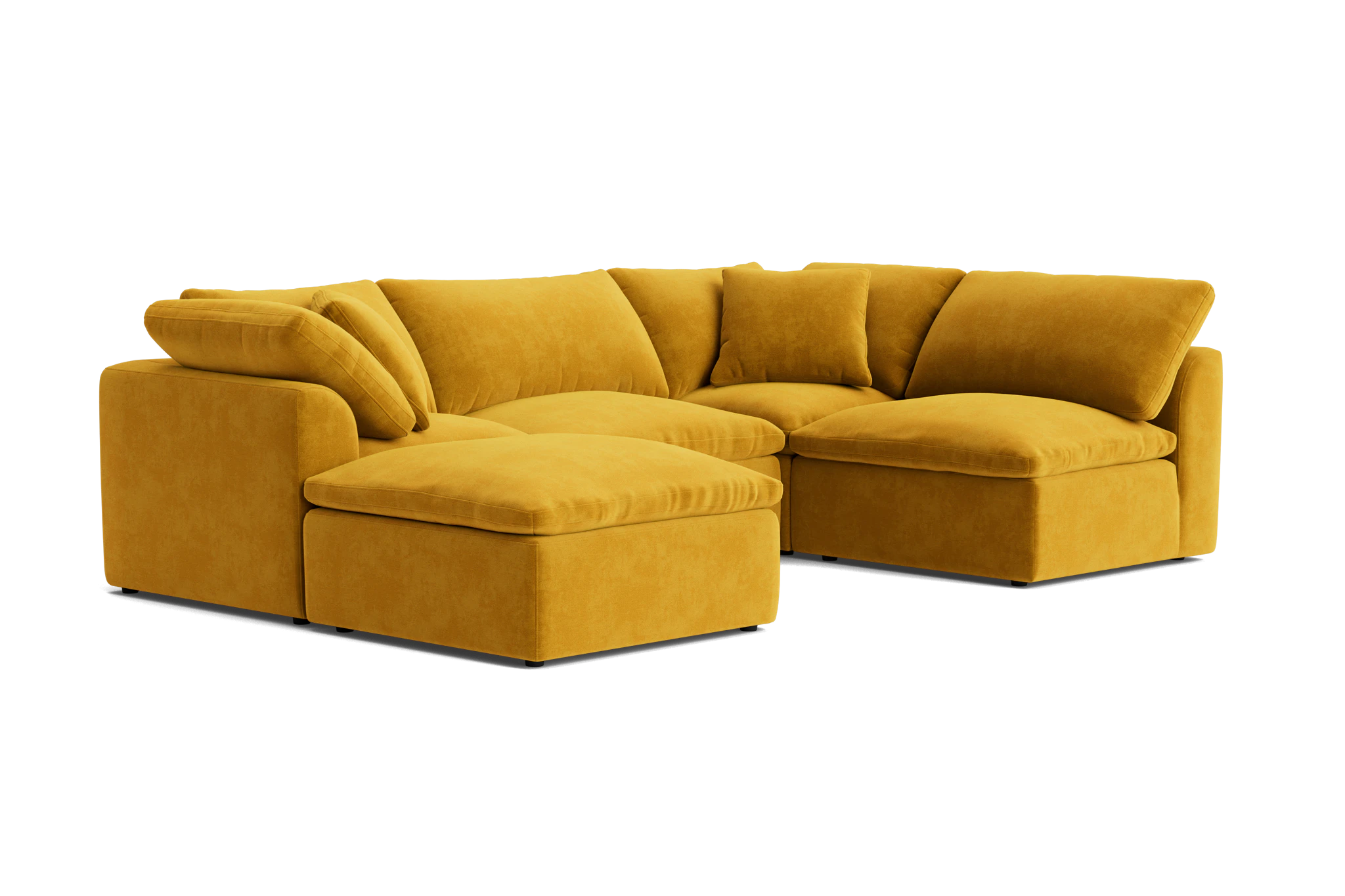 bryant petite modular sofa bumper sectional harper amber gold