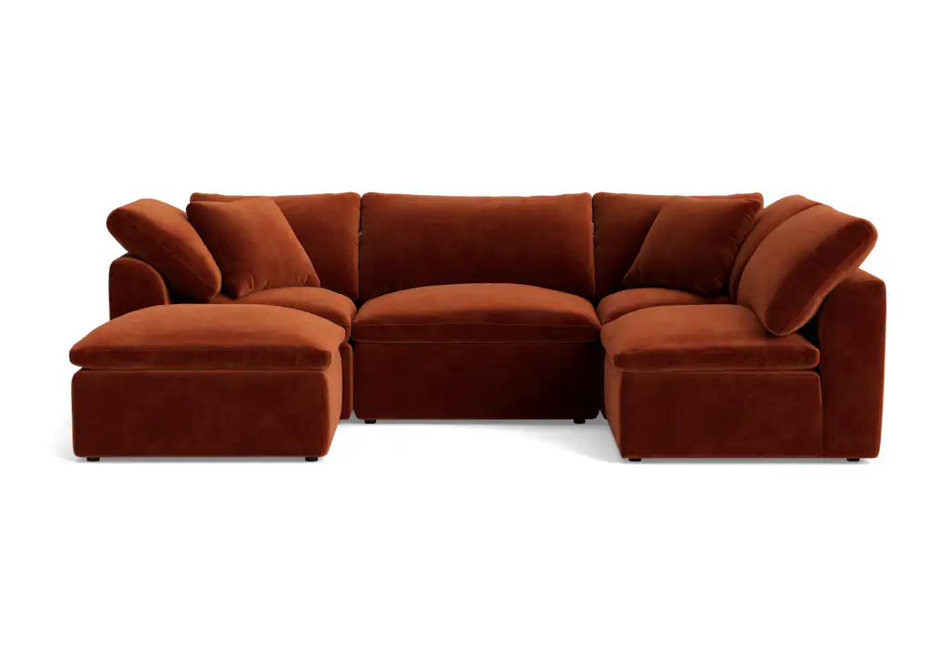 bryant petite modular sofa bumper sectional harper cinnamon