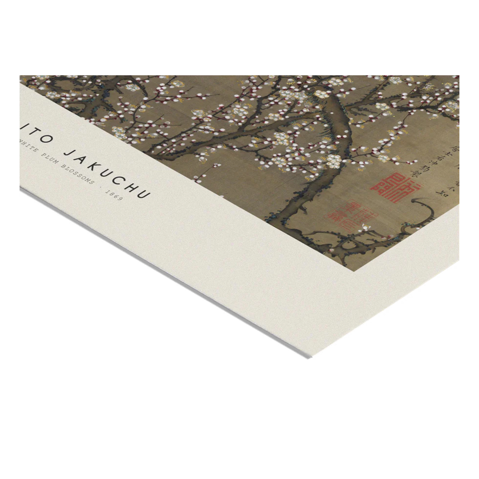 ito jakuchu white plum art print