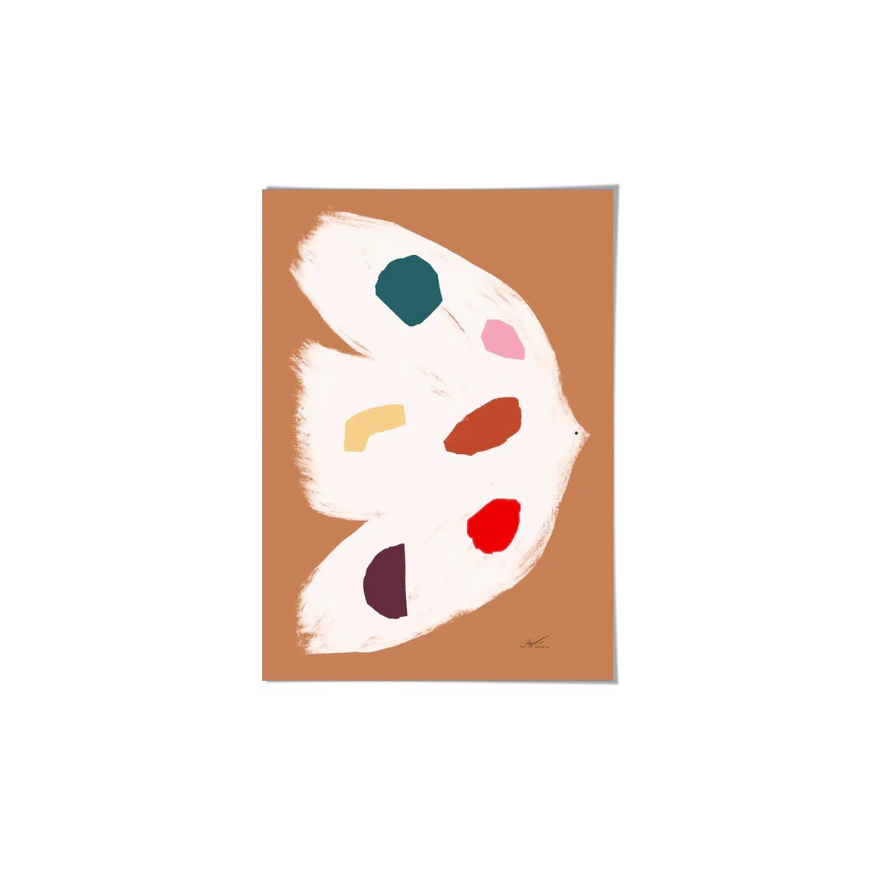 Matias Larrain - Bird and Shapes Art Print