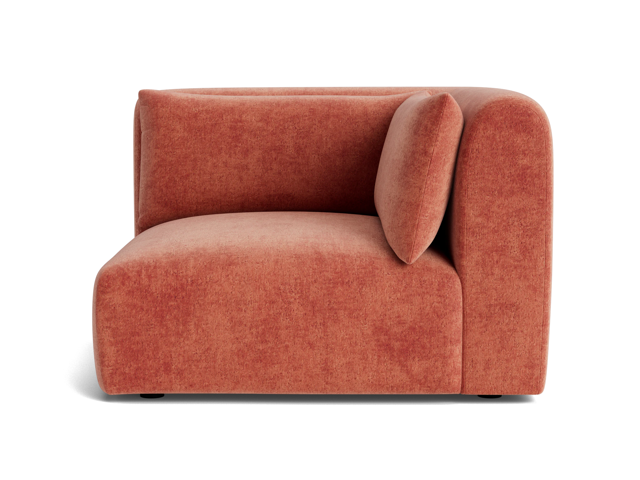 carin corner chair plush terra rose