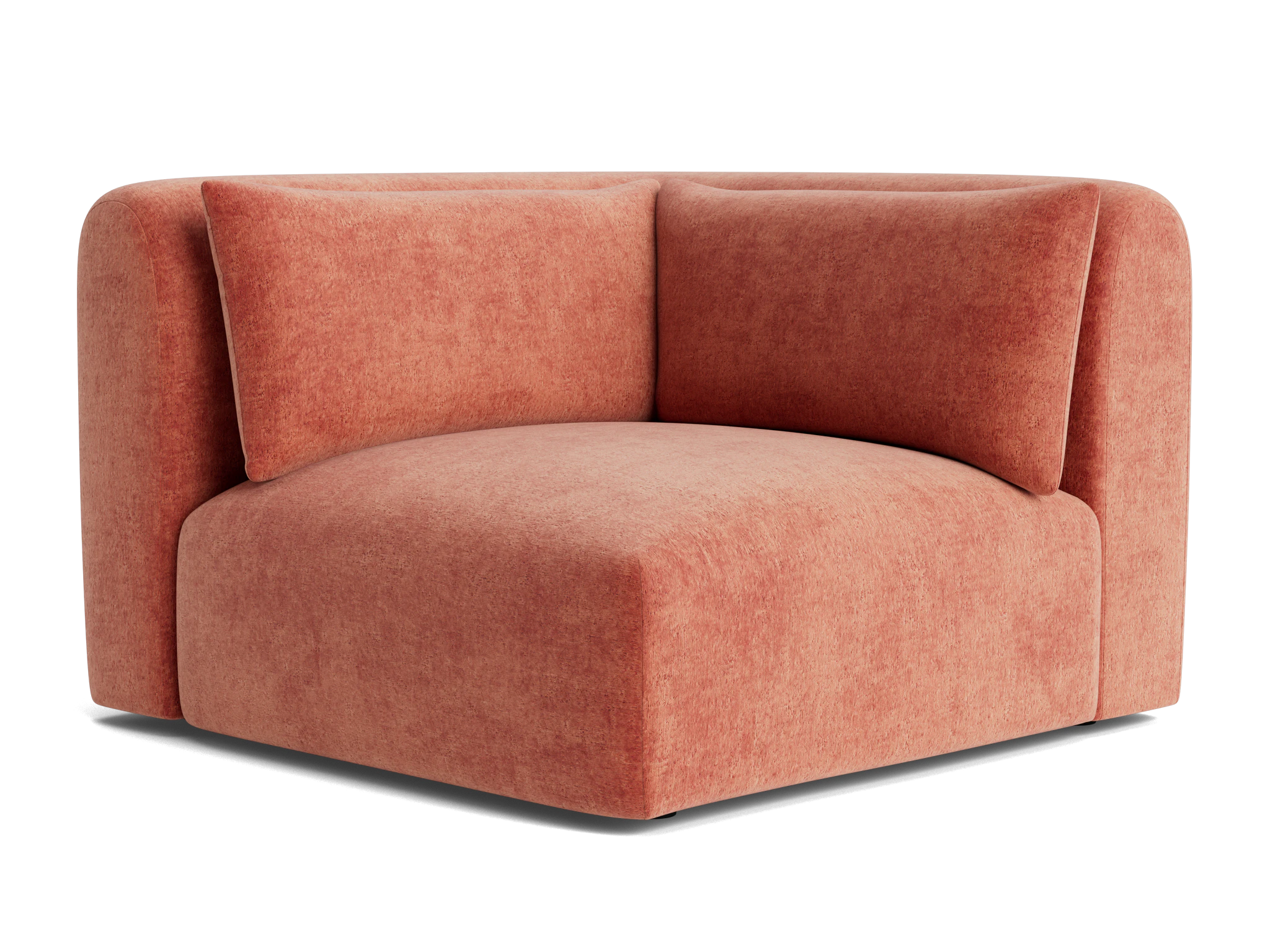 carin corner chair plush terra rose