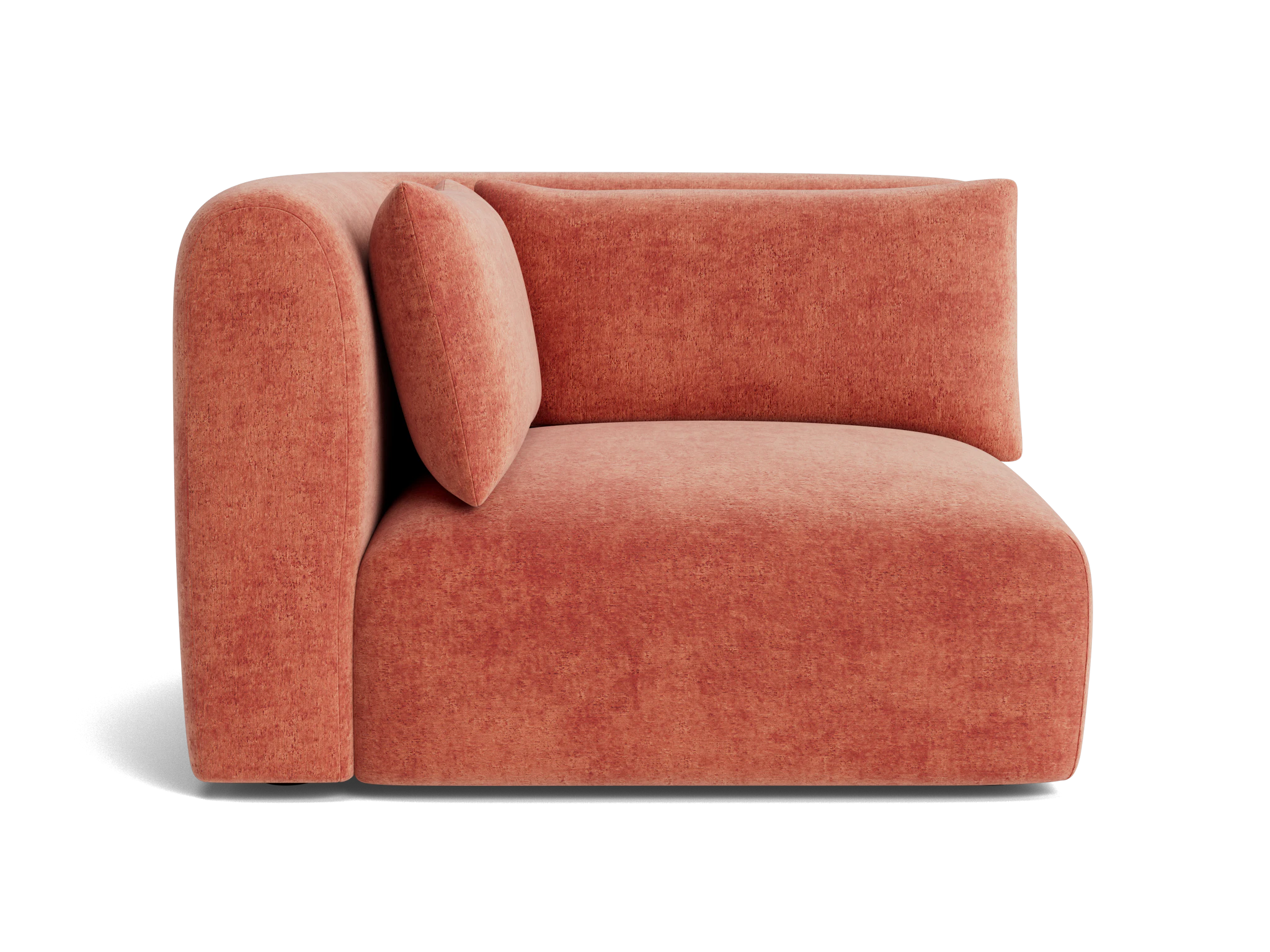 carin corner chair plush terra rose