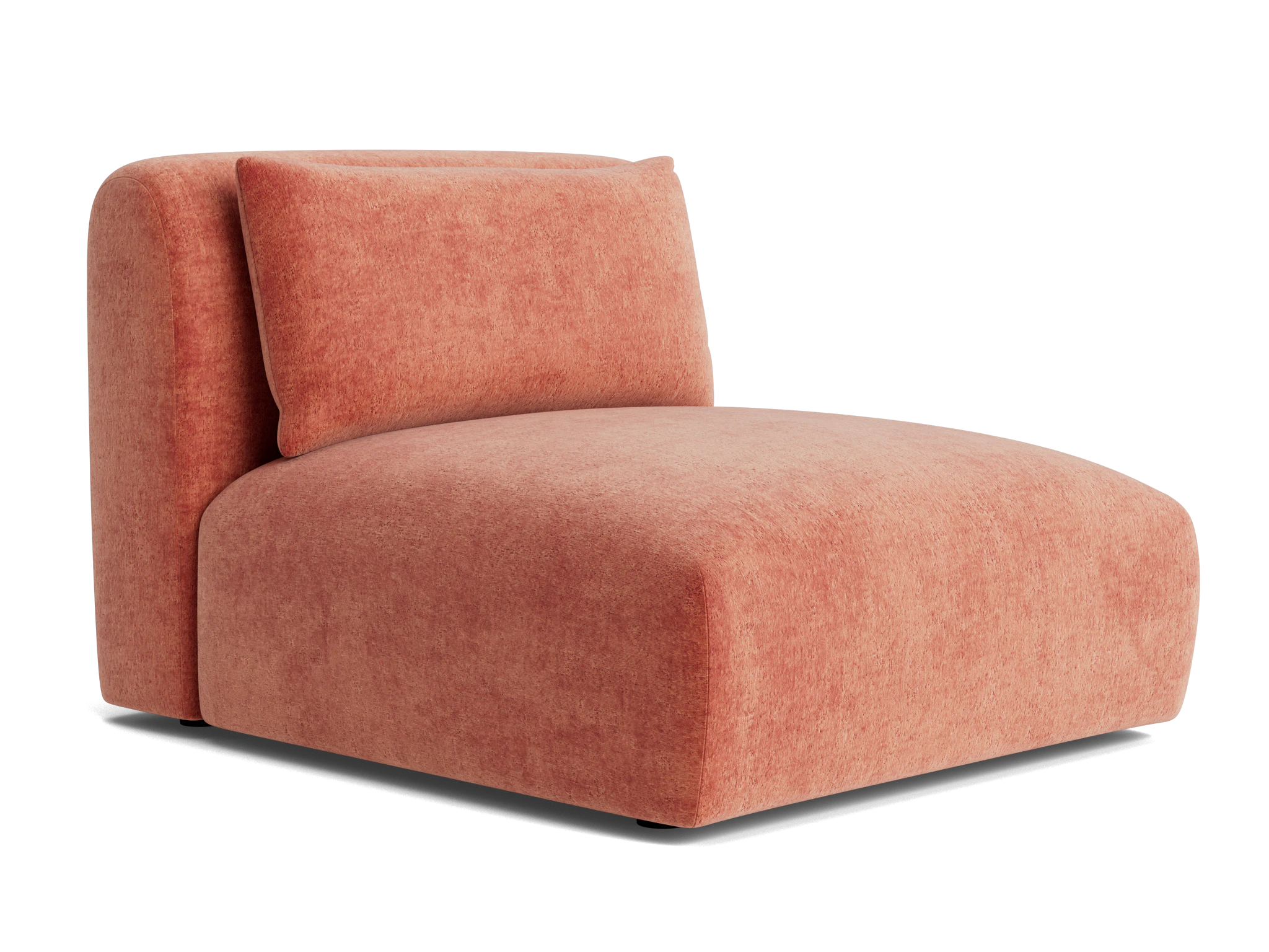carin armless chair plush terra rose