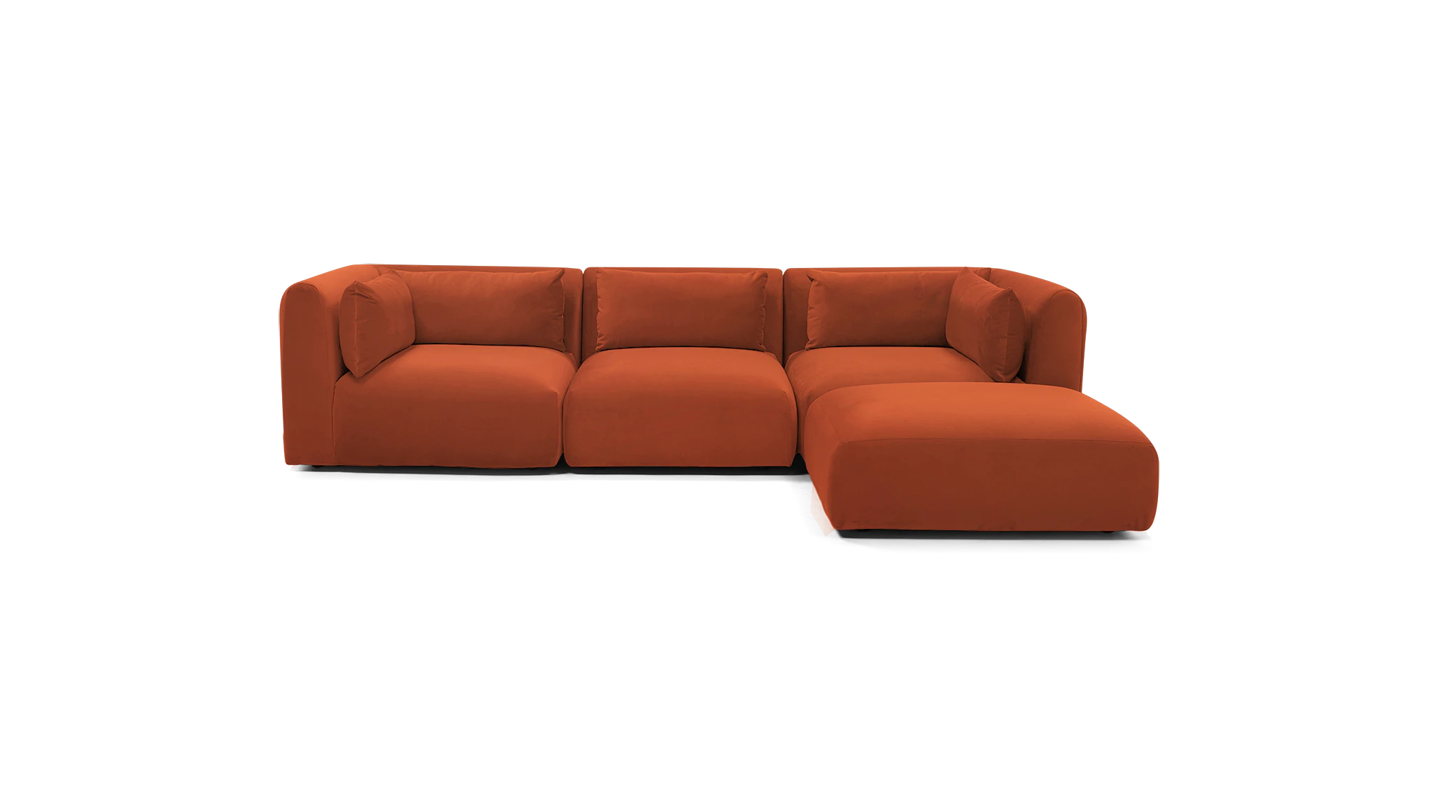carin modular sectional plush terra rose