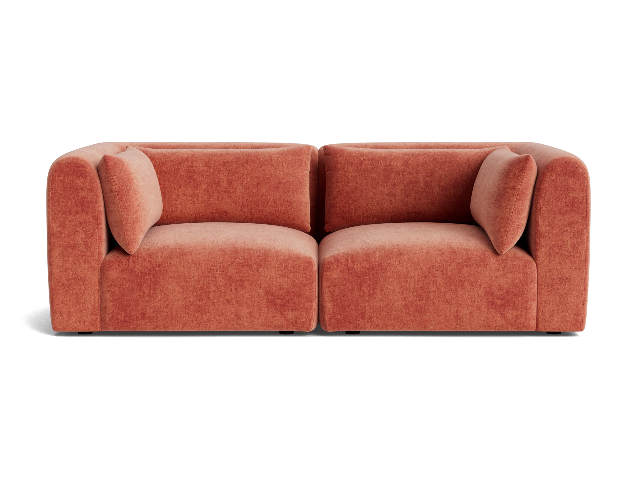 carin modular loveseat plush terra rose