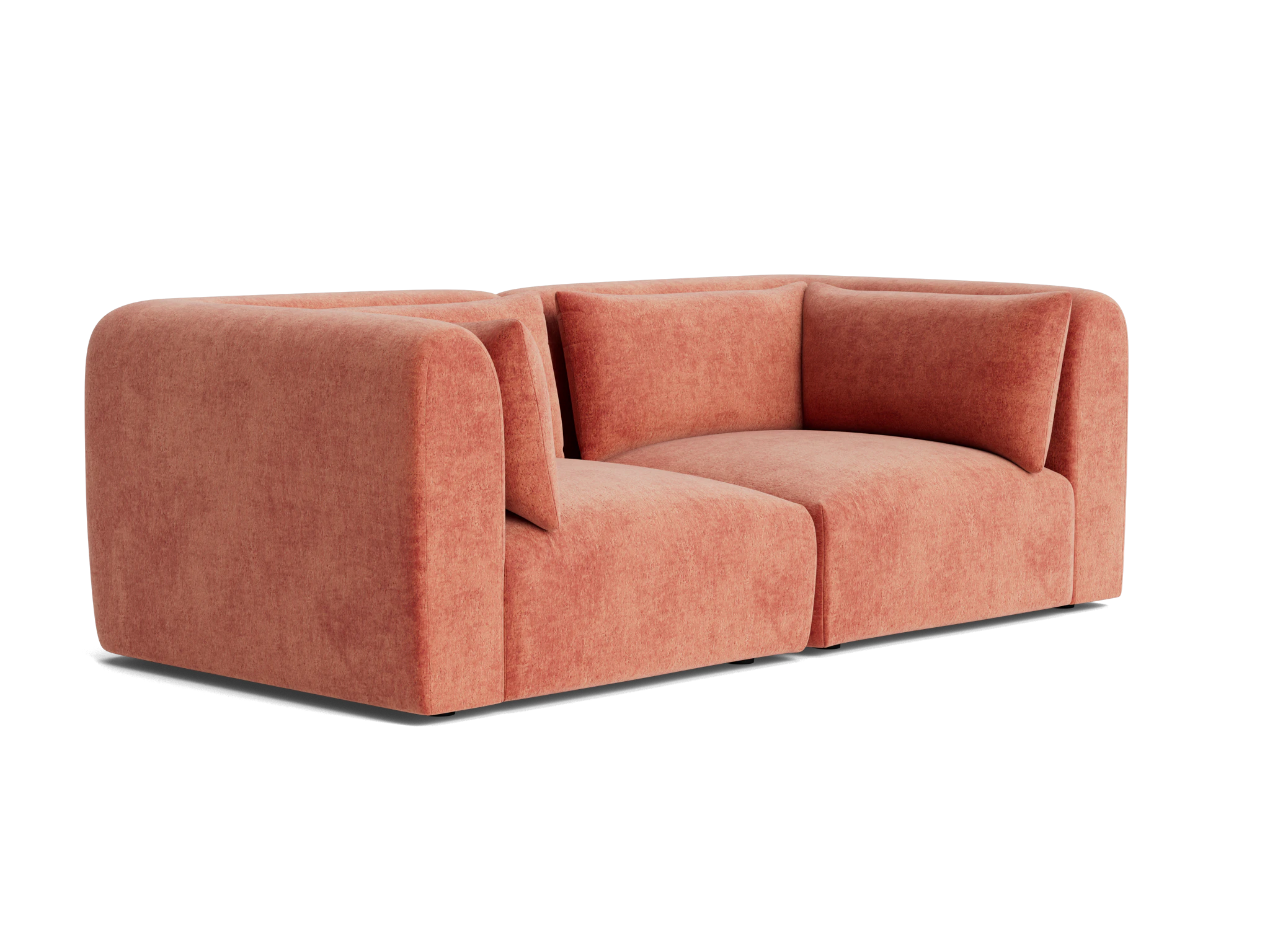 carin modular loveseat plush terra rose