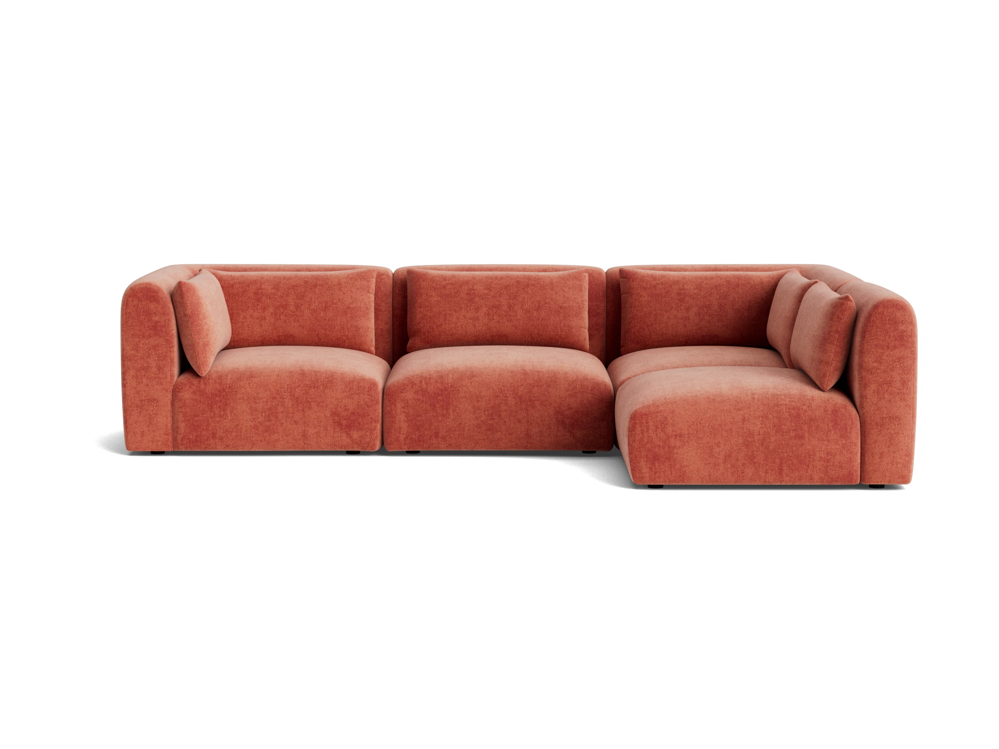 carin modular sectional plush terra rose
