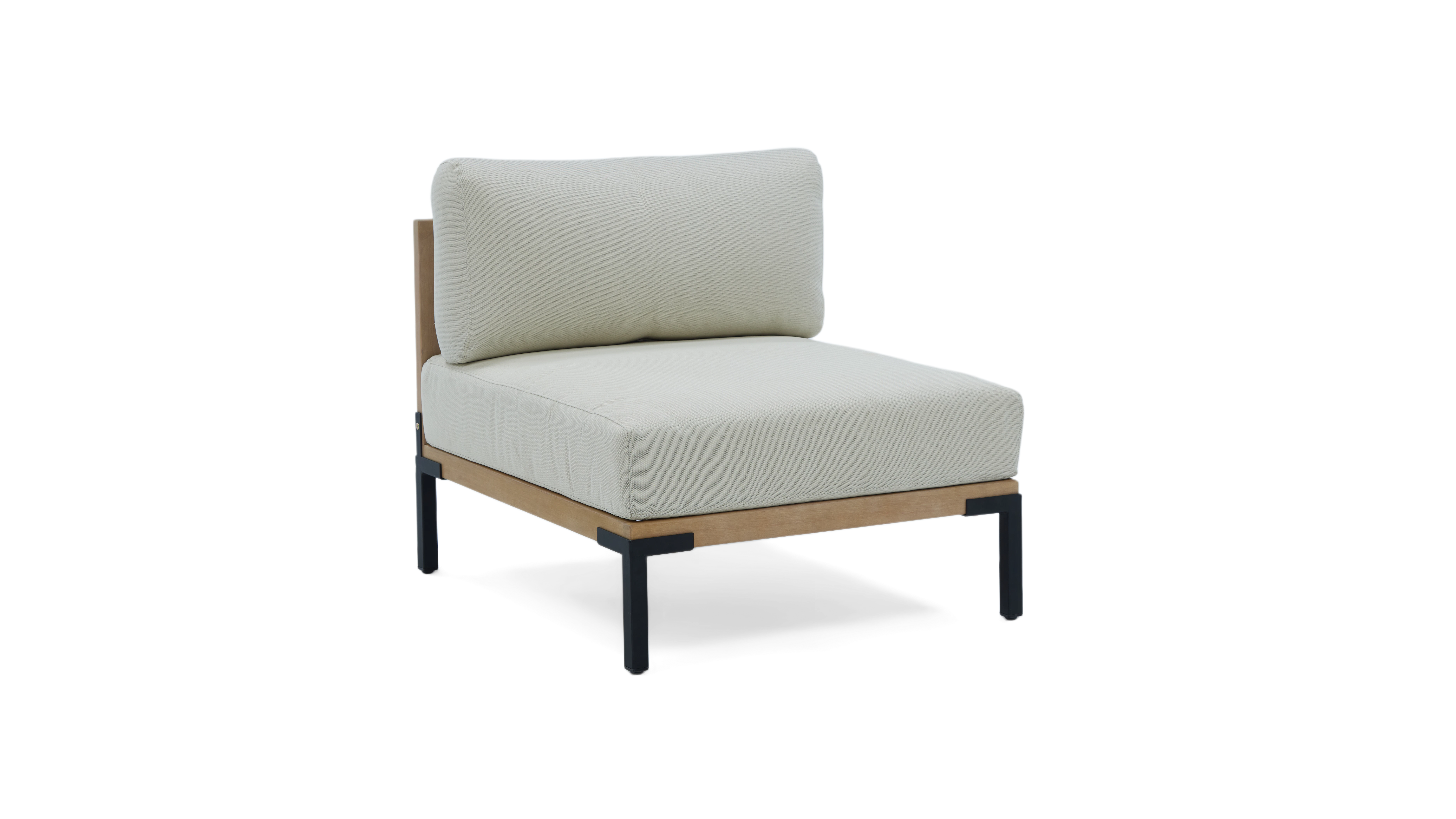 crm birch outdoor armless chair cream