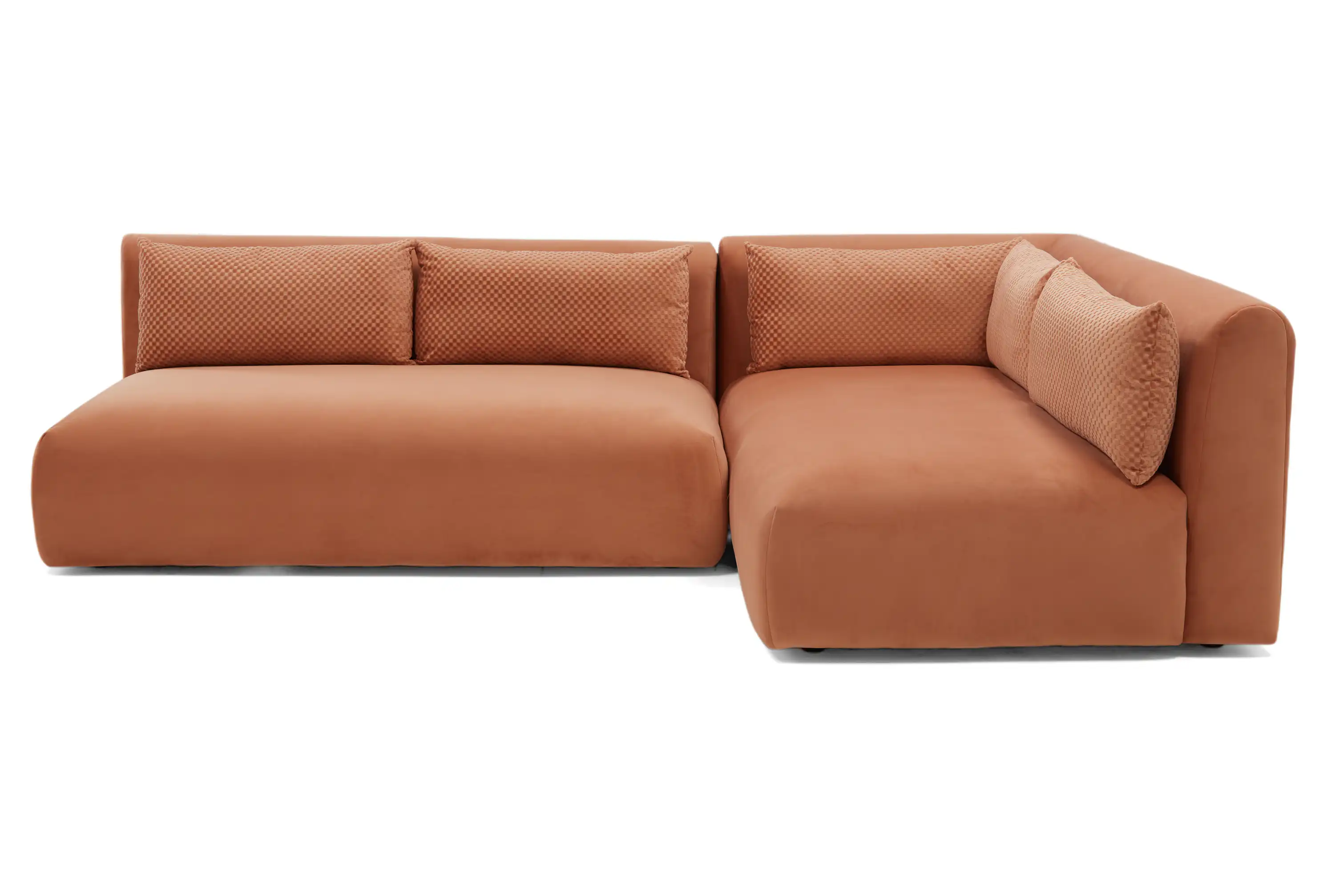 carin mixed material sectional pantone mocha mousse