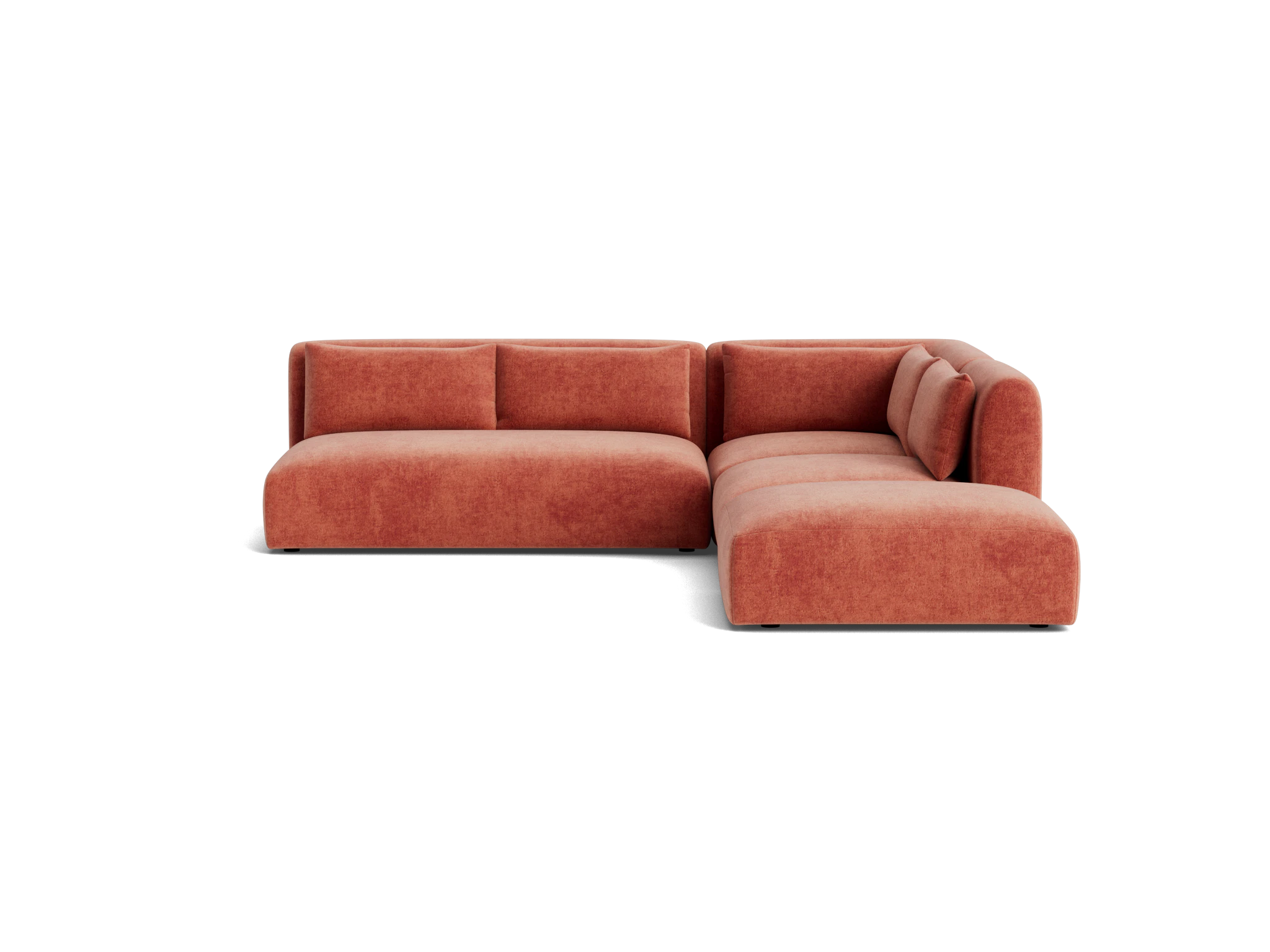 carin modular armless sectional plush terra rose