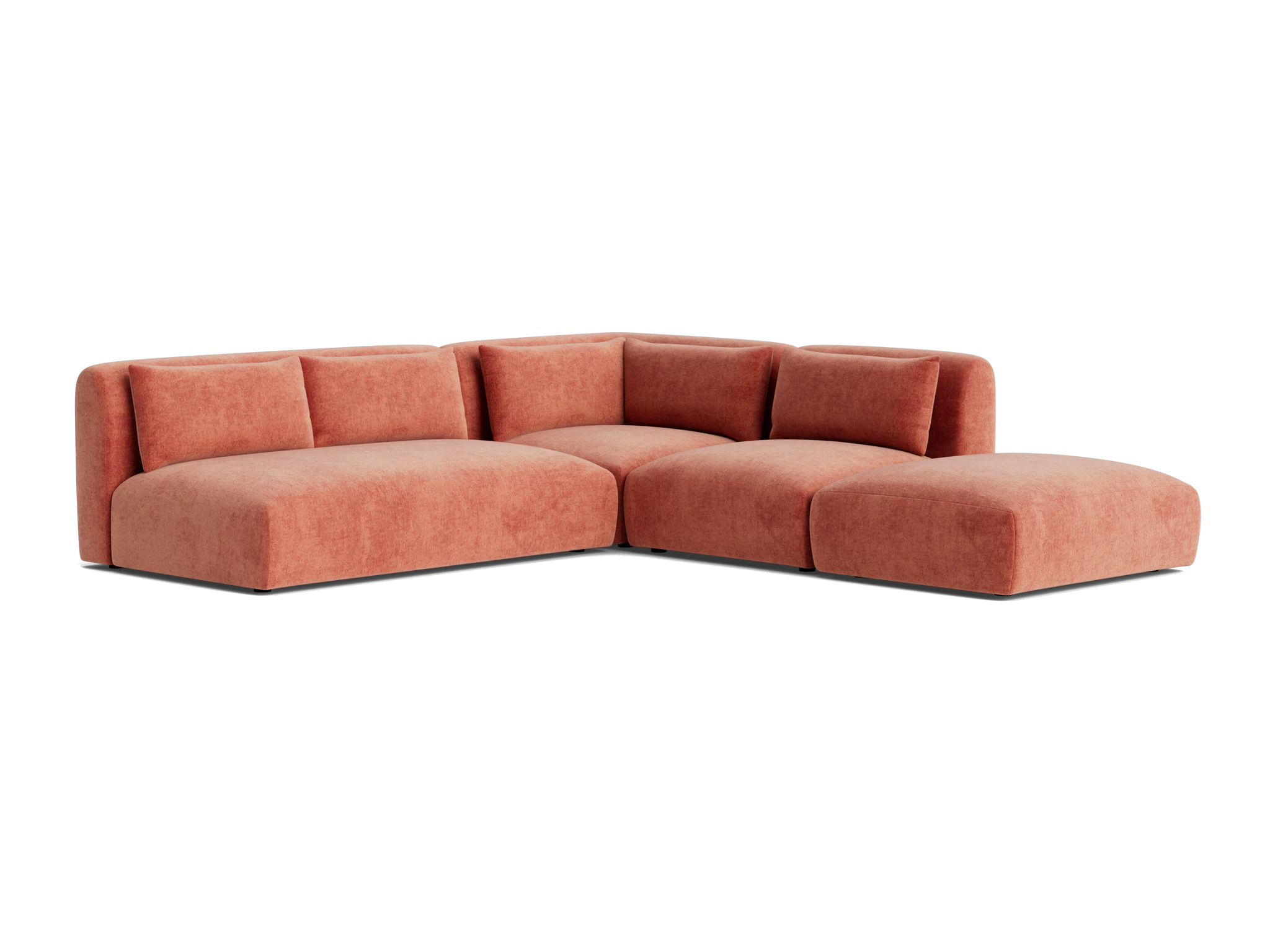 carin modular armless sectional plush terra rose