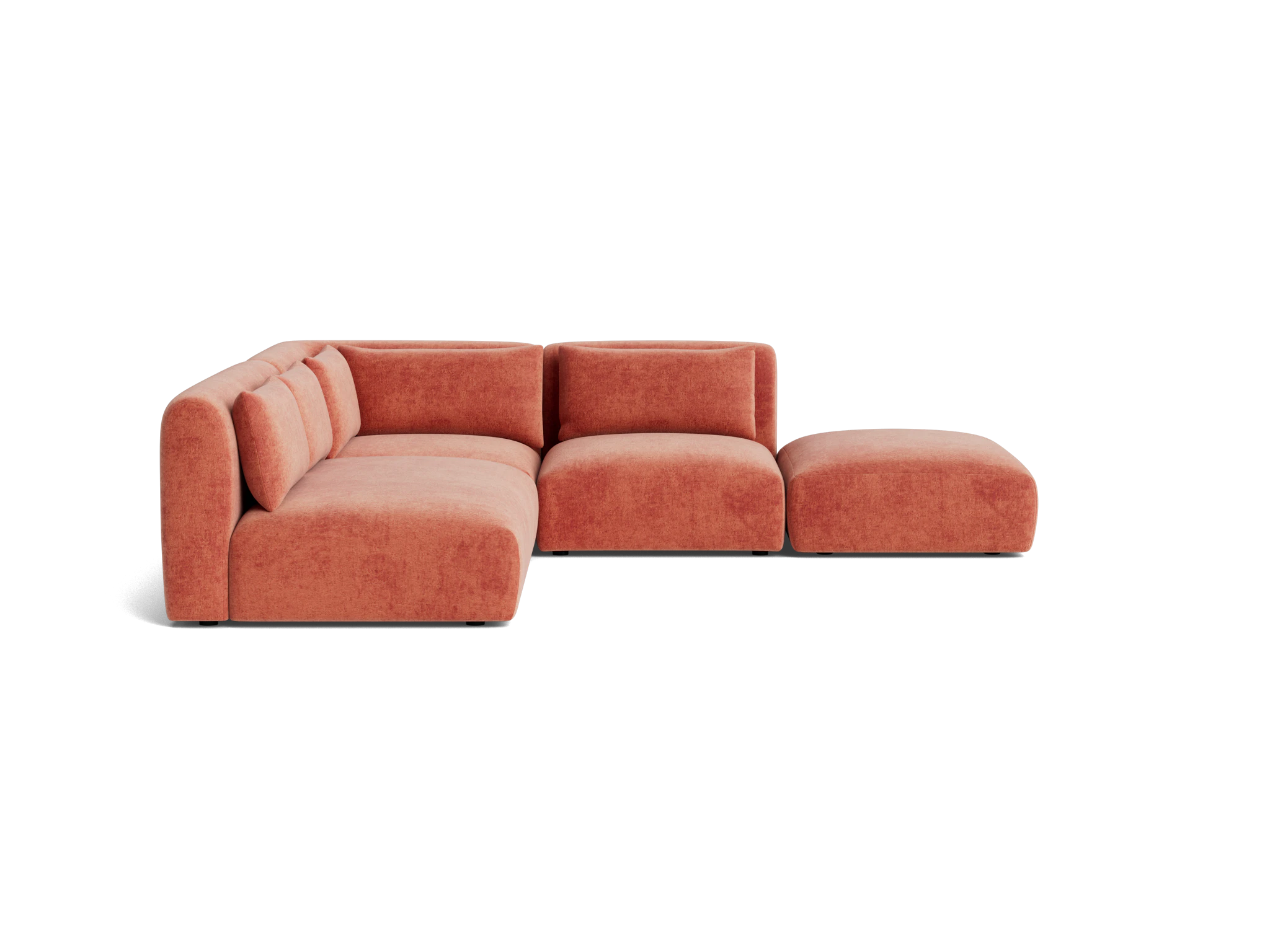 carin modular armless sectional plush terra rose