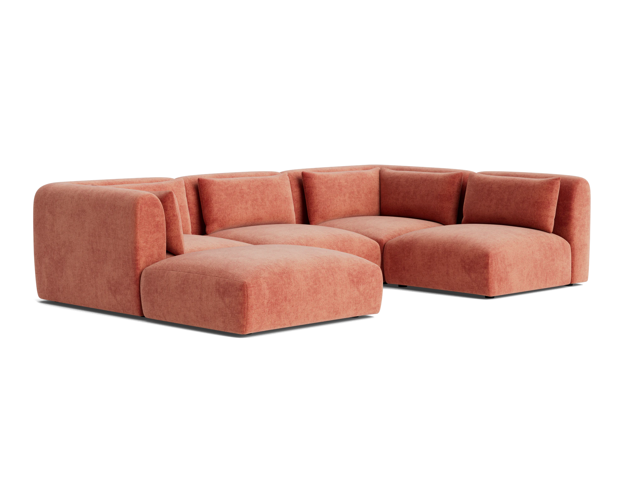carin modular sofa bumper sectional plush terra rose