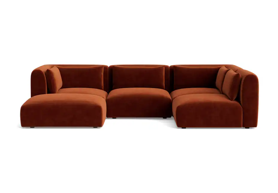 carin modular sofa bumper sectional harper cinnamon