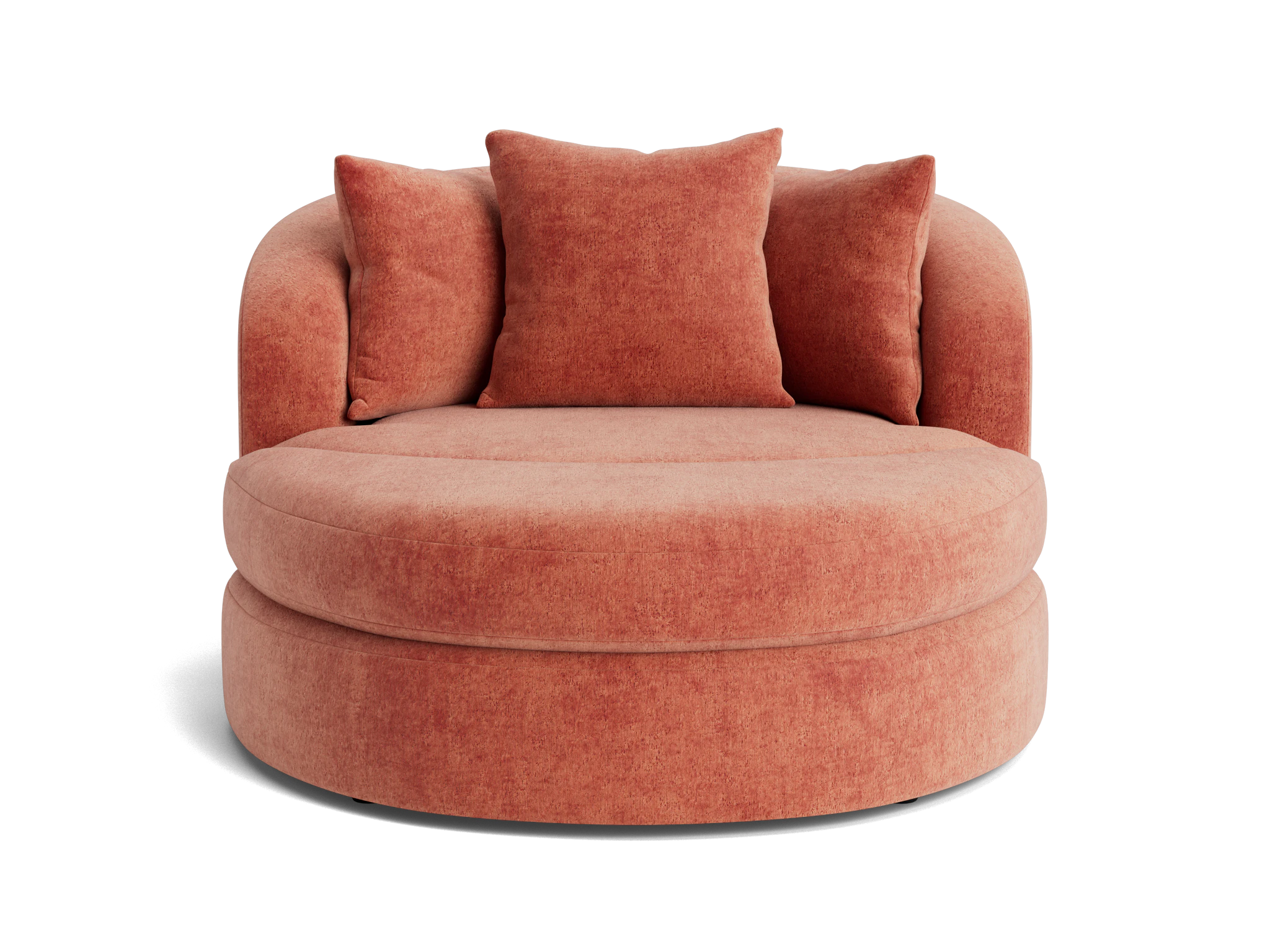 amelia grand swivel chair ottoman plush terra rose