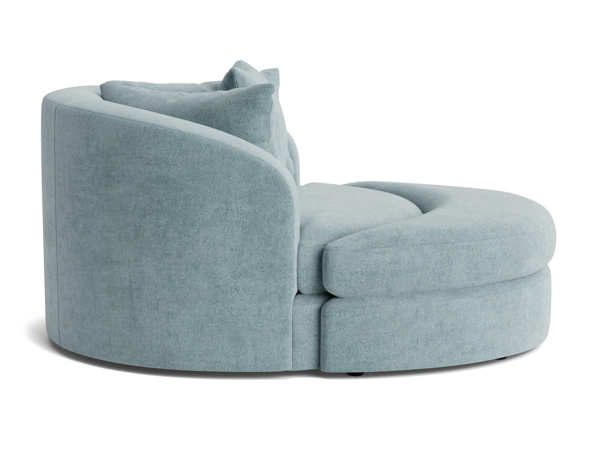 amelia grand swivel chair ottoman plush mist