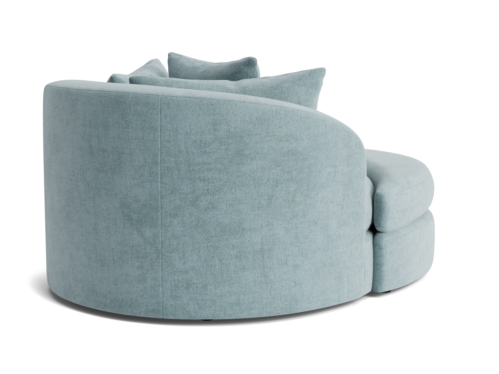 amelia grand swivel chair ottoman plush mist